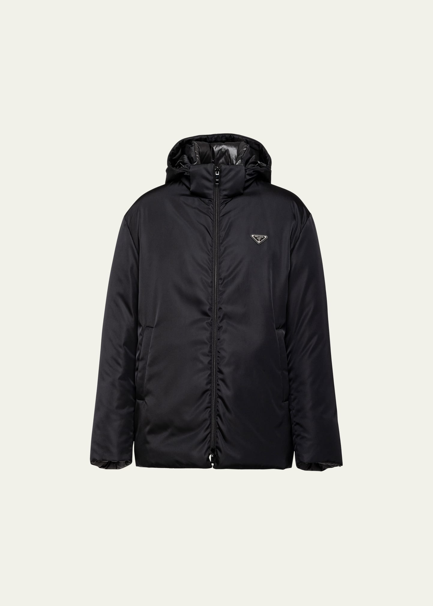 Prada Men's Padded Re-Nylon Hooded Jacket - Bergdorf Goodman