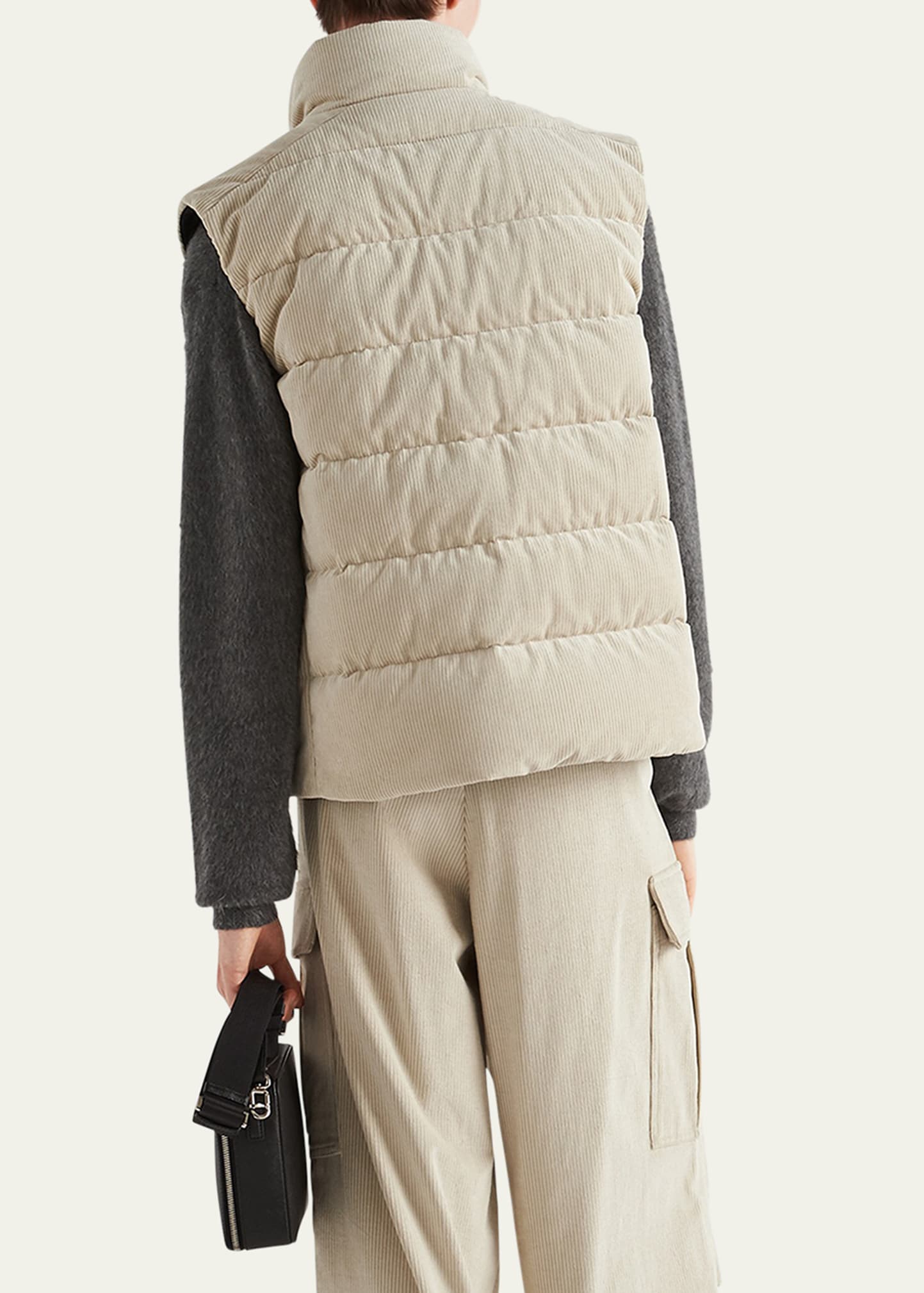 Prada Men's Corduroy Down Vest - Bergdorf Goodman
