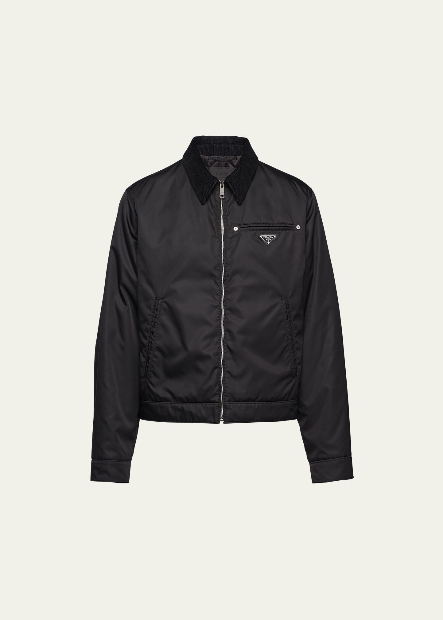 Prada Men's Re-Nylon Jacket with Corduroy Collar - Bergdorf Goodman