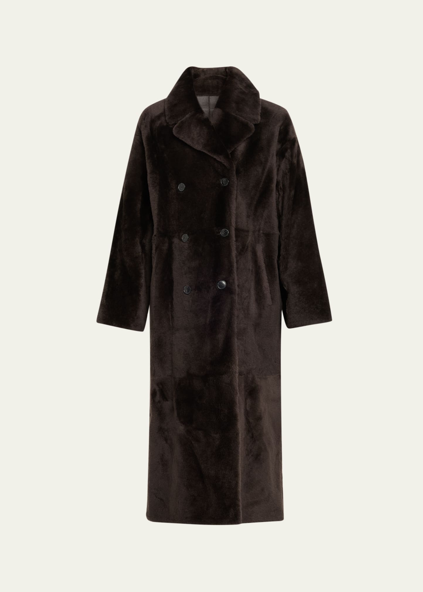 Yves Salomon Lacon Double-Breasted Shearling Coat - Bergdorf Goodman