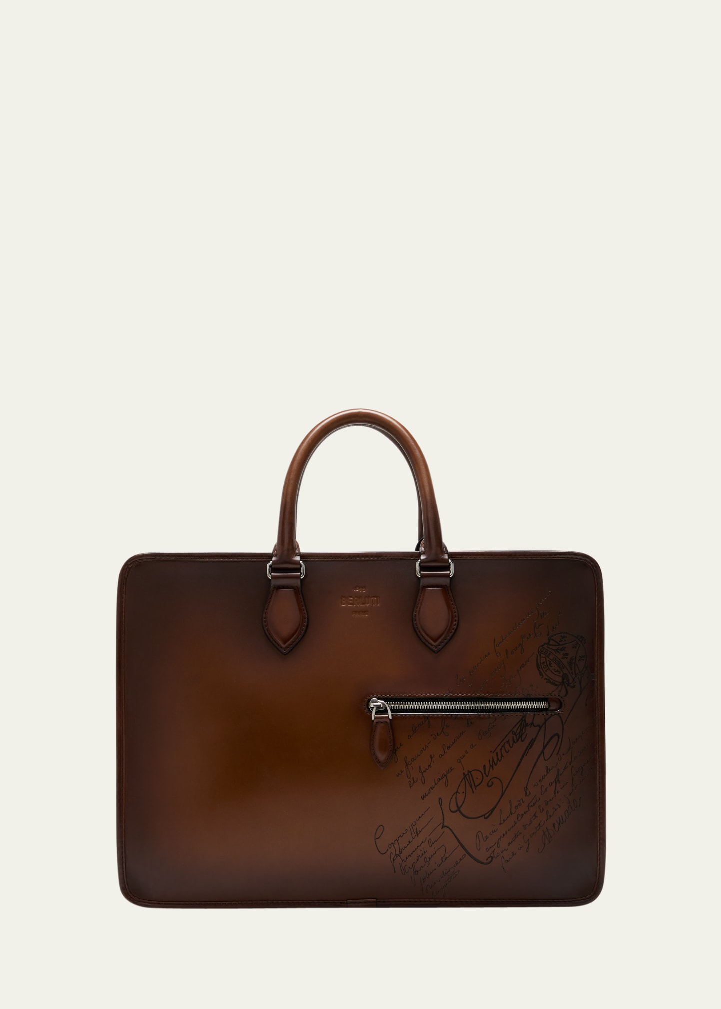 Berluti Men's Deux Jours Scritto Swipe Leather Briefcase - Bergdorf