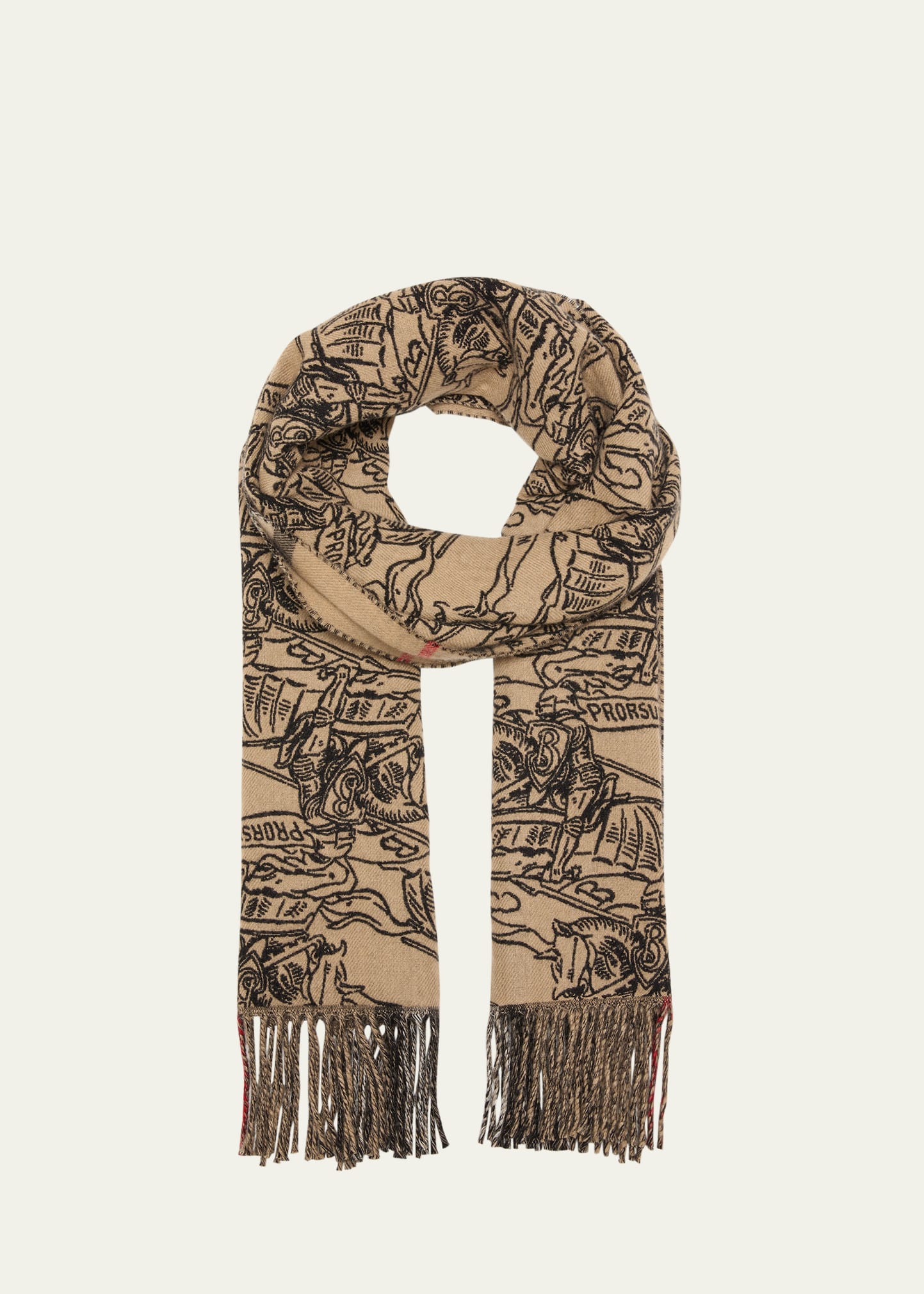 OPERA SCARF - CHECK LOGO PRINT