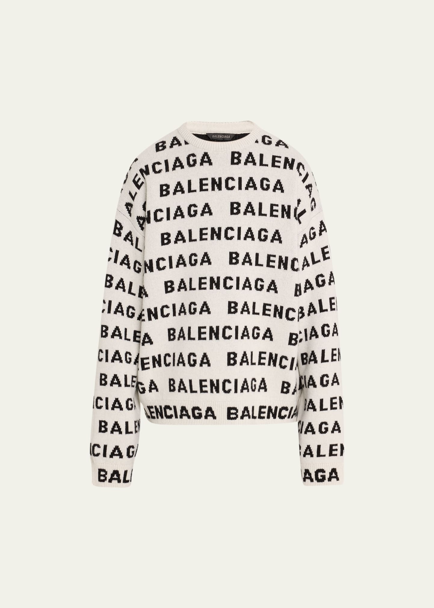 Balenciaga Men s Allover Logo Sweater Bergdorf Goodman