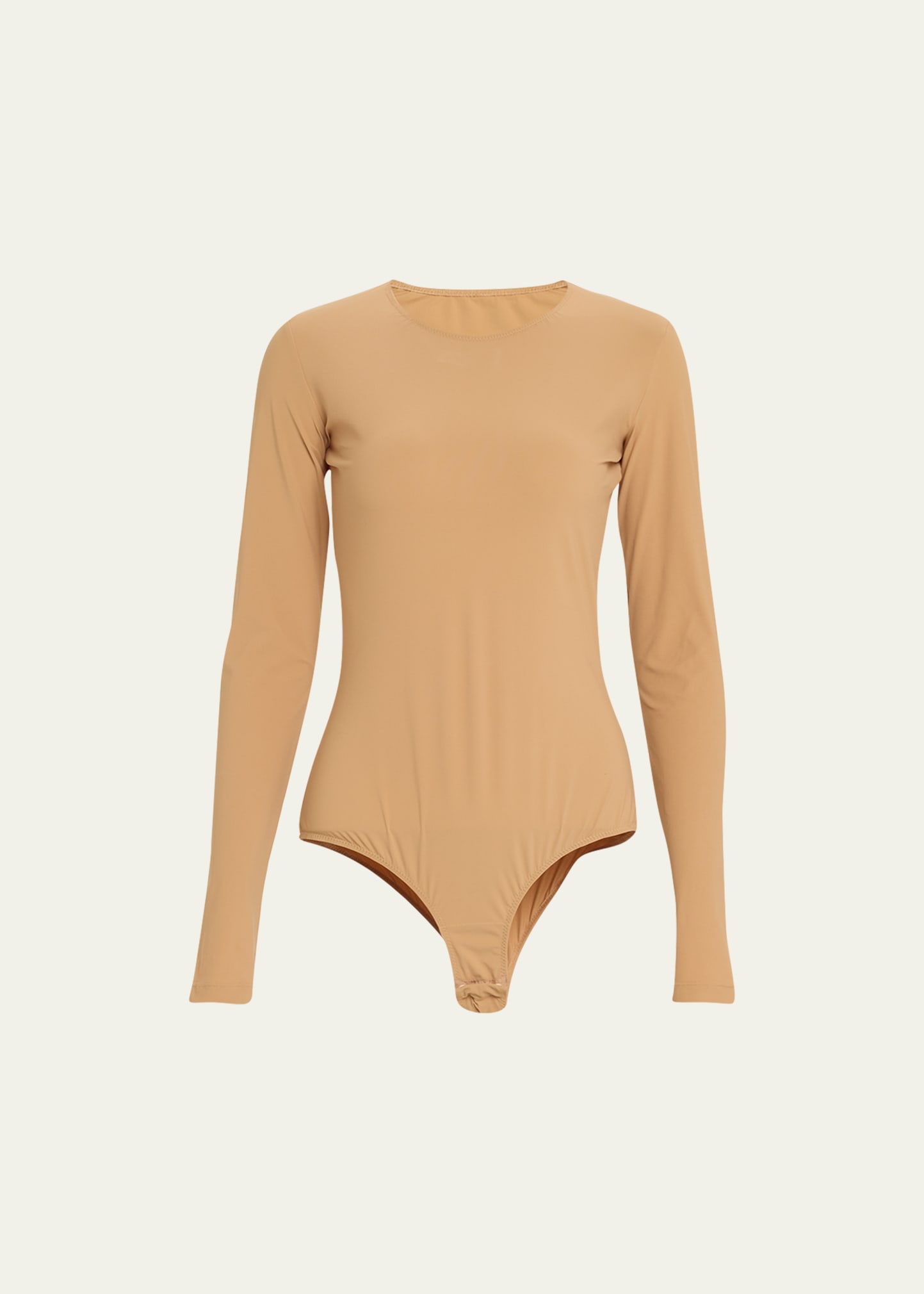 MM6 Maison Margiela Beige Nylon Bodysuit MM6 Maison Margiela