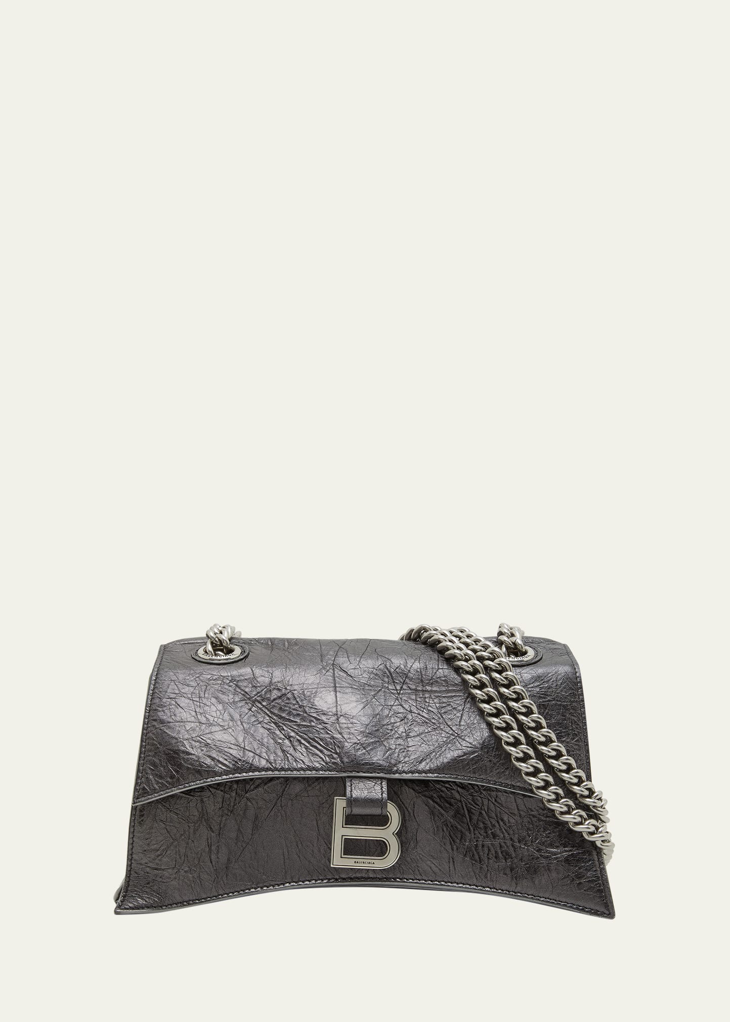 BALENCIAGA BB small crinkled-leather shoulder bag