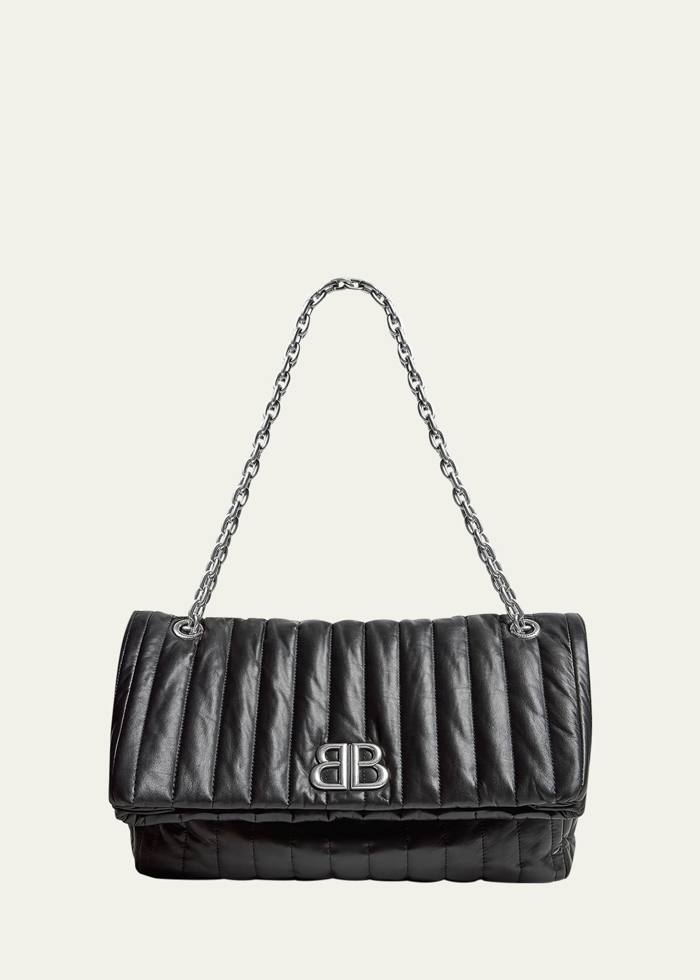 Balenciaga Black Medium BB Round Chain Bag Balenciaga