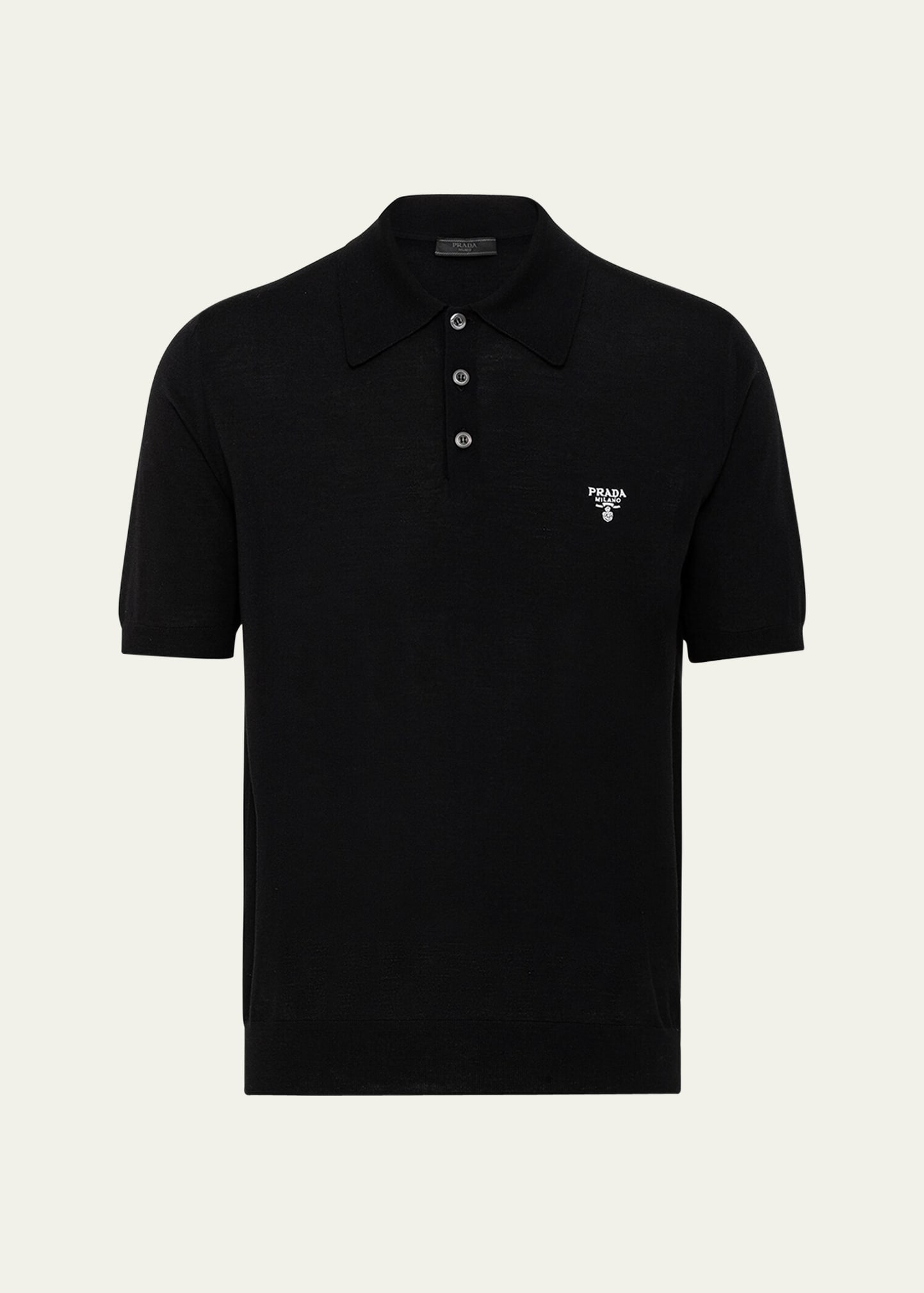 Prada Men's Wool Logo Polo - Bergdorf Goodman