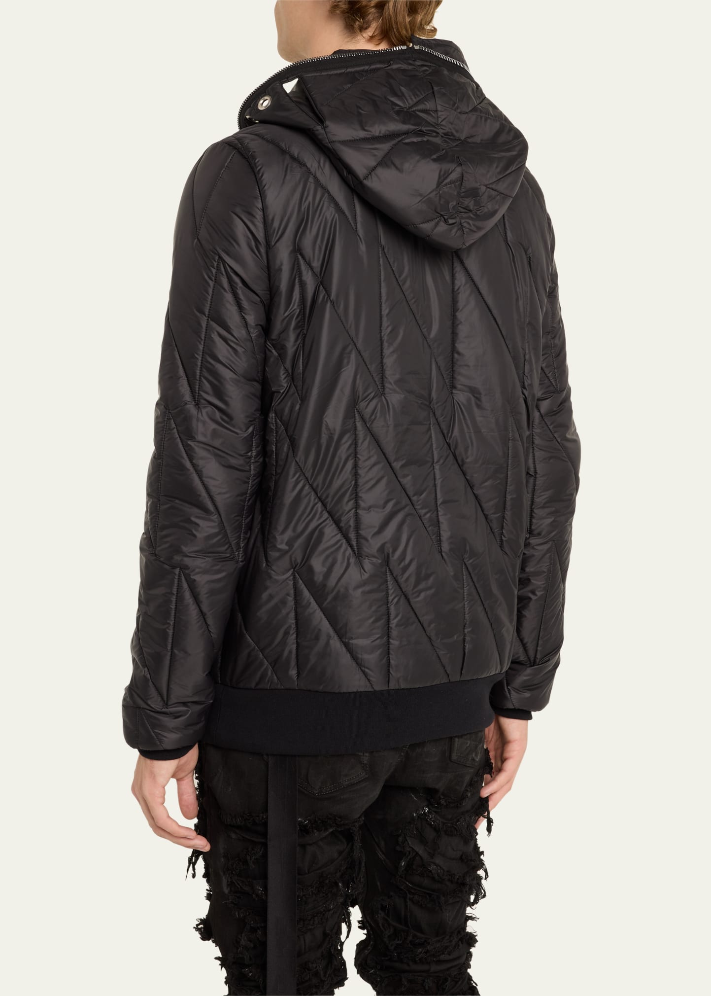 DRKSHDW RICK OWENS Men's Hooded Full Zip Nylon Jacket - Bergdorf