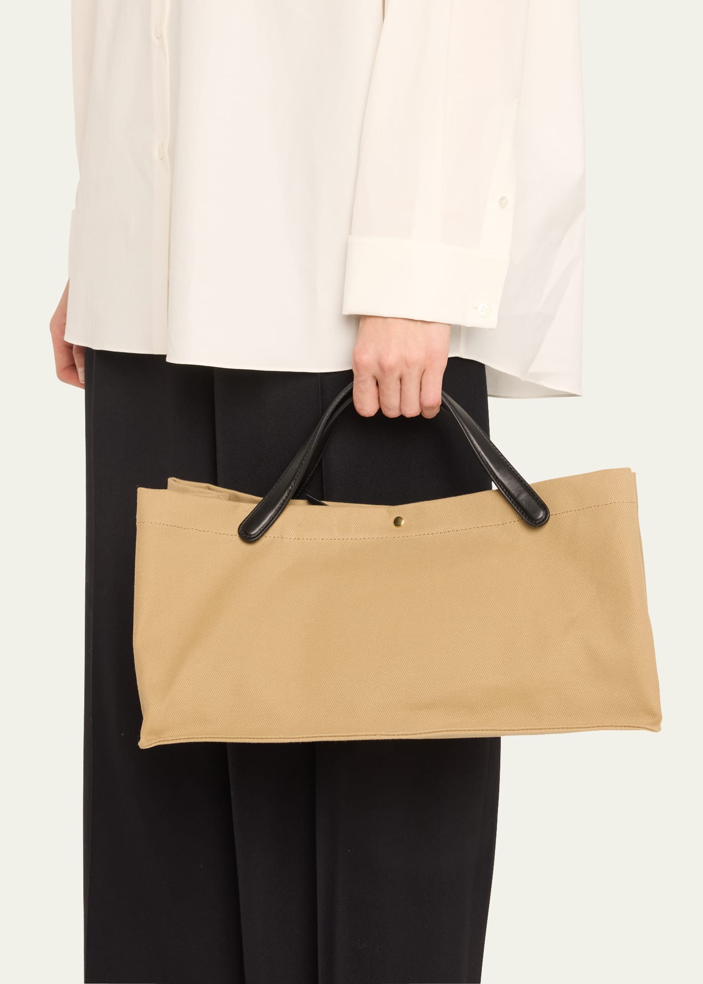 THE ROW Idaho Tote Bag in Cotton Twill and Leather