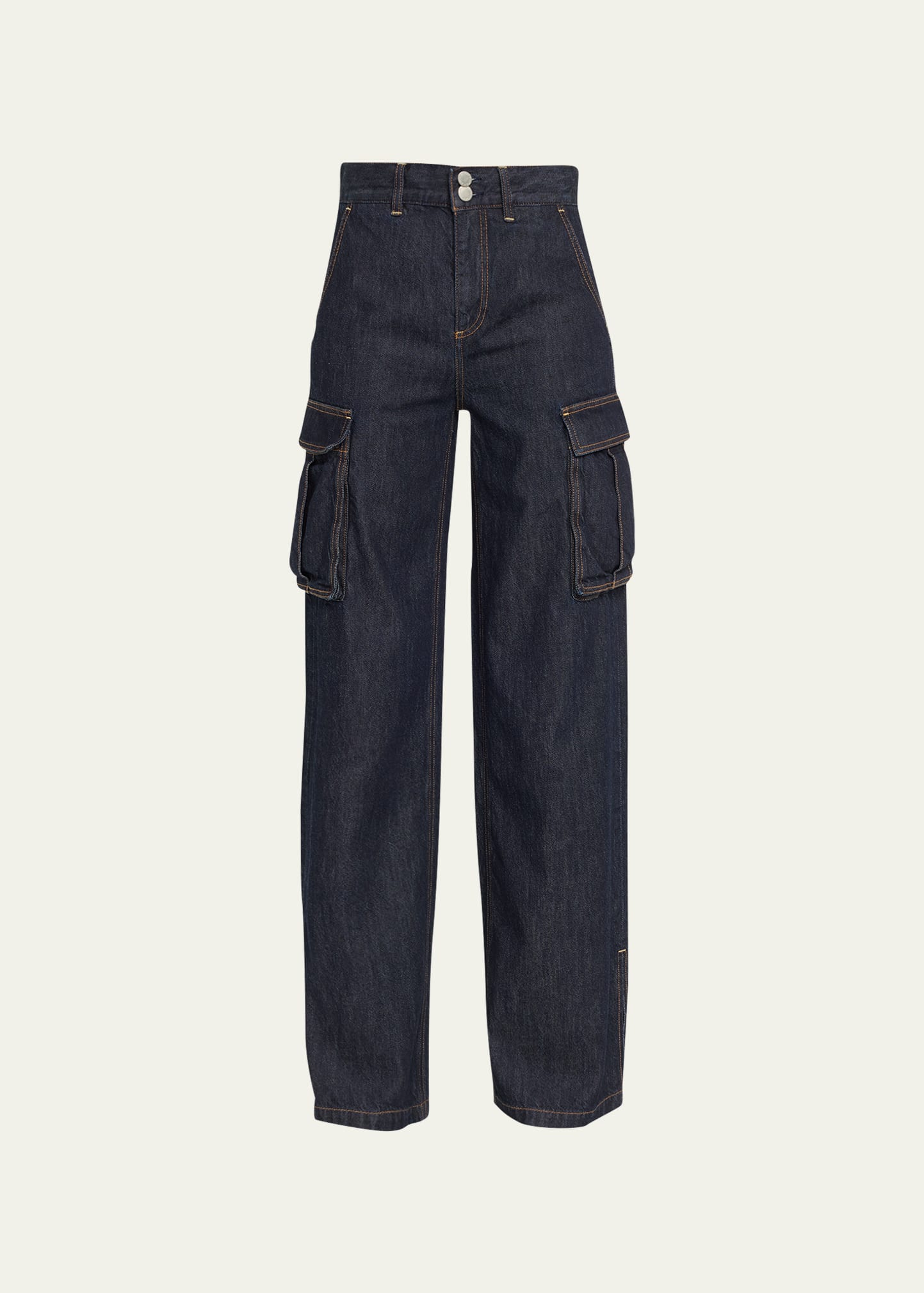 Alice + Olivia Kal Baggy Cargo Side-Slit Jeans - Bergdorf Goodman