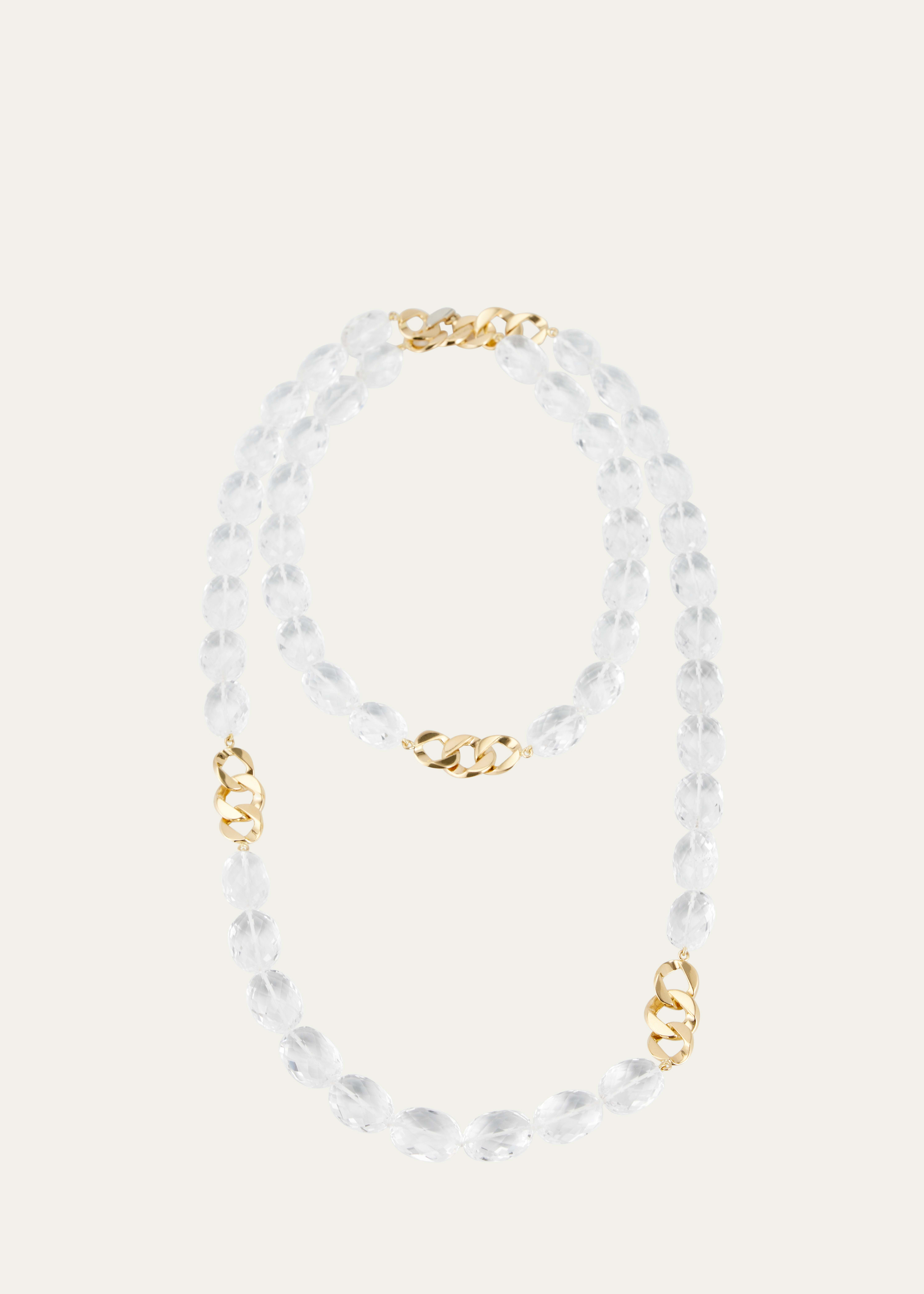 Verdura 18K Yellow Gold Curb-Link and Rock Crystal Necklace - Bergdorf  Goodman