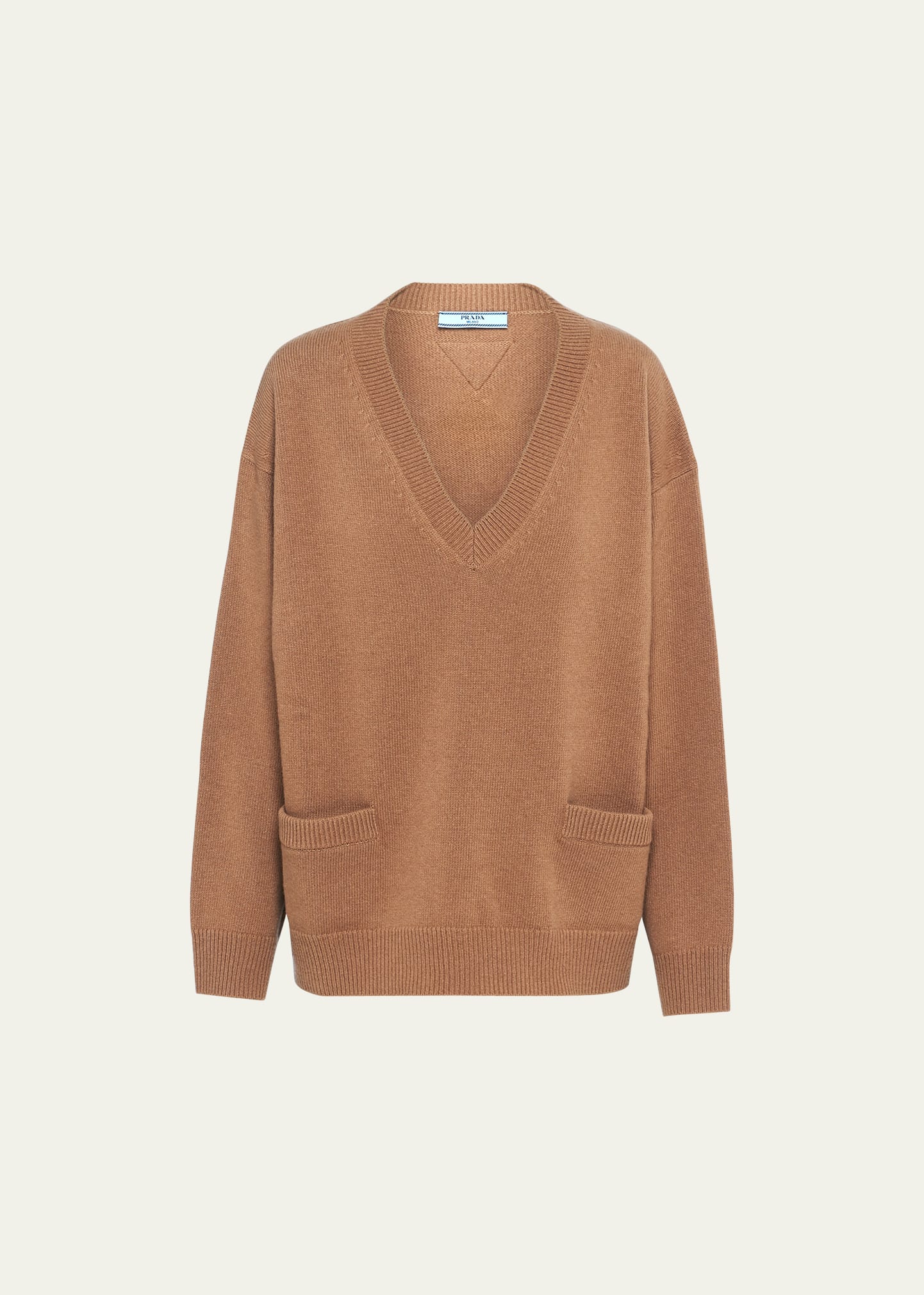 Prada V-Neck Cashmere Wool Oversized Sweater