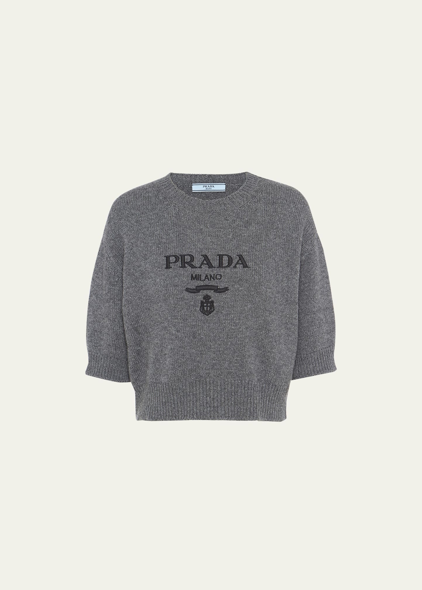 Prada Logo Cashmere Wool Shirt - Bergdorf Goodman
