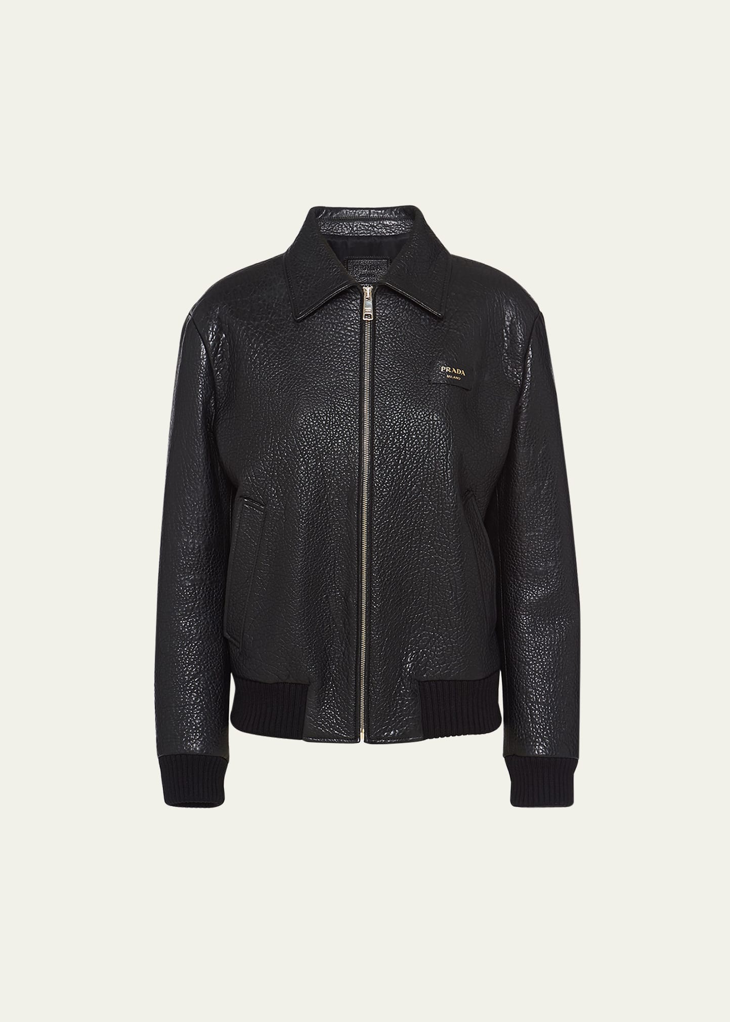 Prada Nappa Leather Bomber Jacket - Bergdorf Goodman