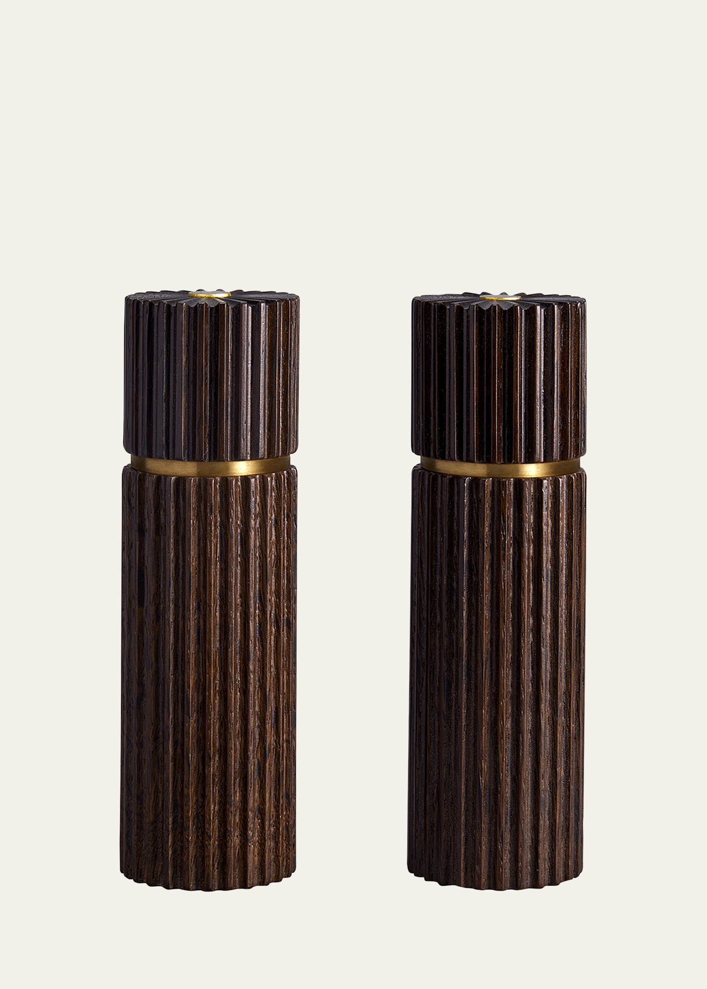 L'Objet Ionic Salt & Pepper Mills, Smoked Oak