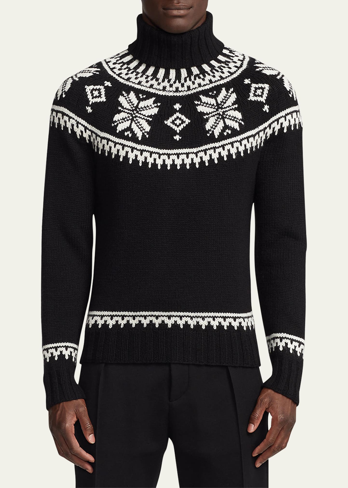 【美品】RALPHLAURENGOLFセーター　サイズL ビッグ フィット ロゴインターシャ コットン セーター | ラルフ