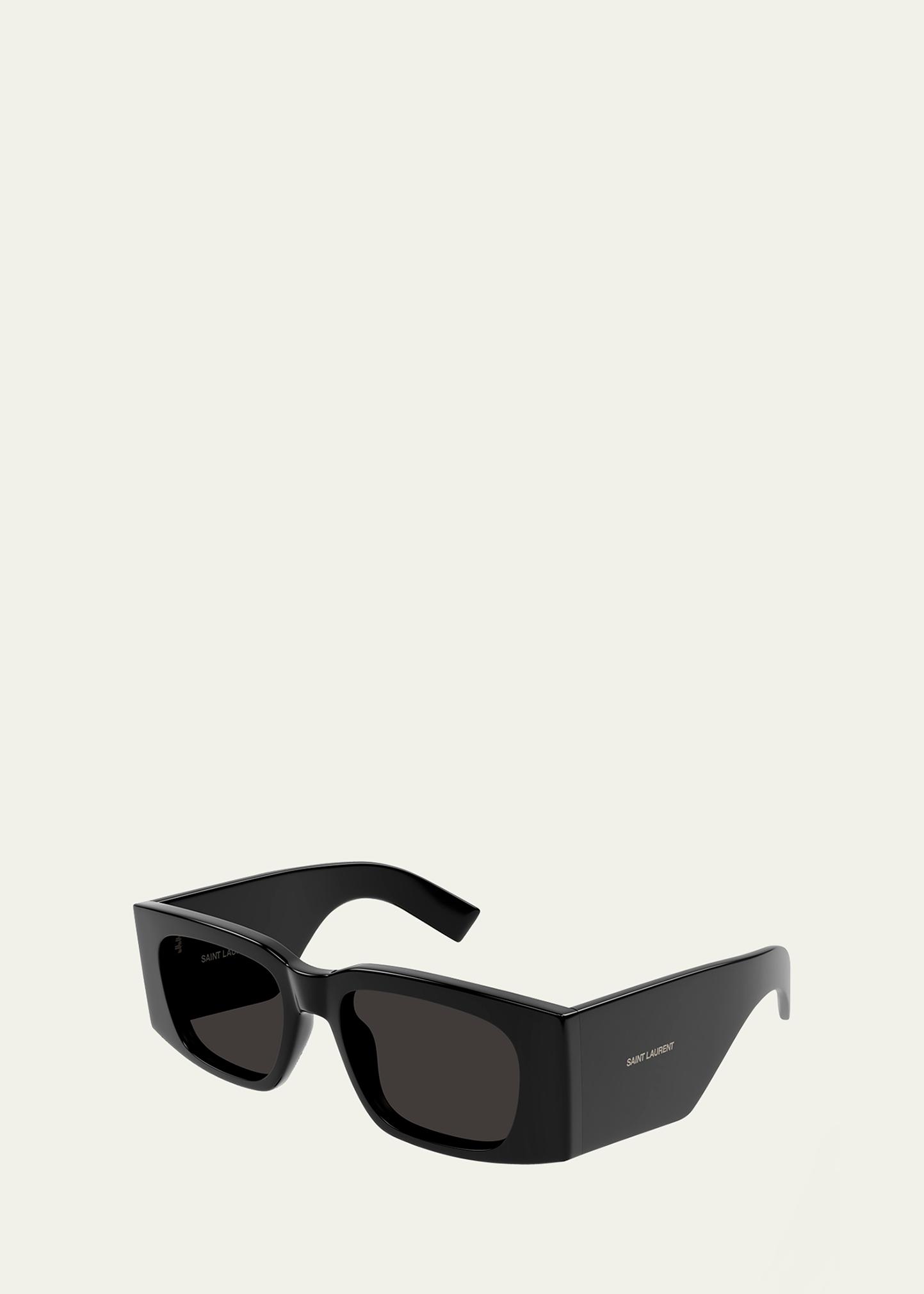 Saint Laurent Micro-Logo Acetate Rectangle Sunglasses - Bergdorf