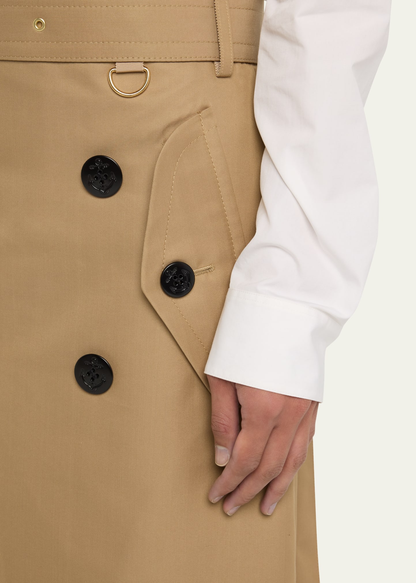 SACAI Pleated Back Double-Breast Trench Midi Skirt - Bergdorf Goodman