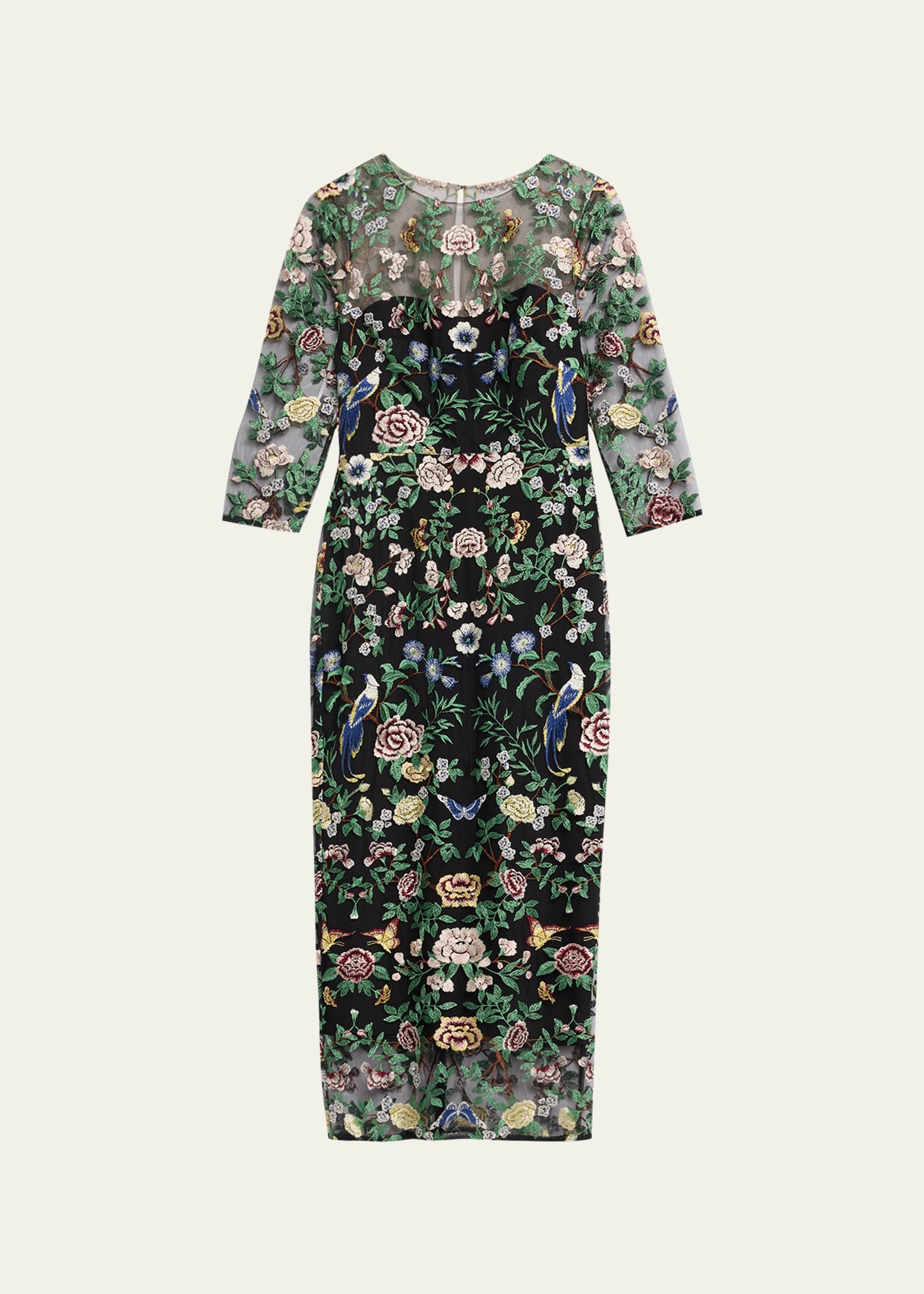 marchesa notte floral embroidered midi dress Marchesa Notte Embroidered Floral Midi Dress main image 1