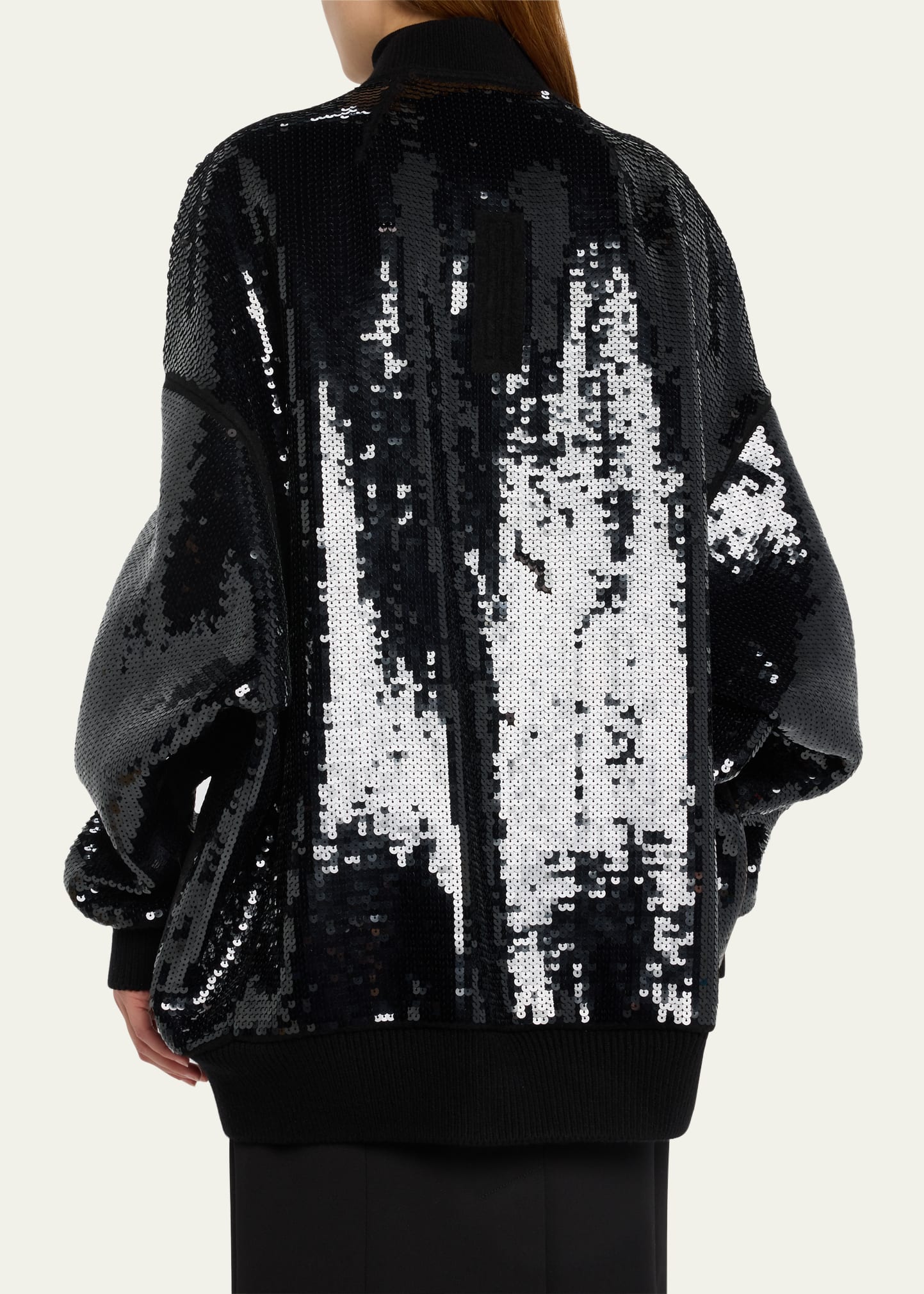 Rick Owens Jumbo Peter Flight Sequined Wool Oversized Bomber