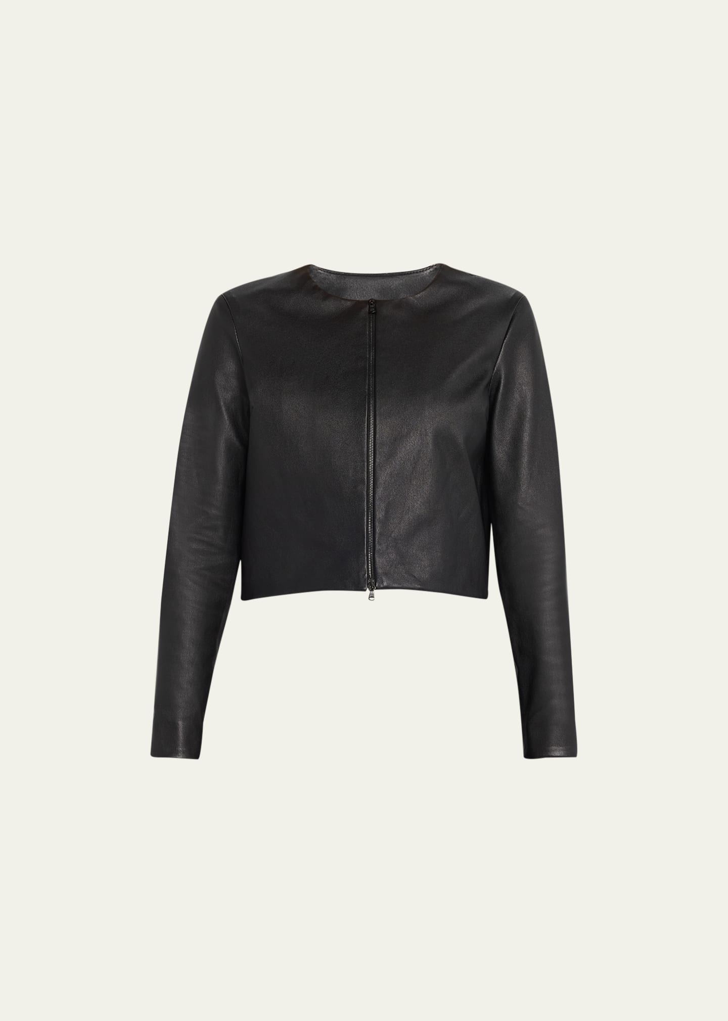 Susan Bender Stretch Leather Long-Sleeve Cardigan Jacket