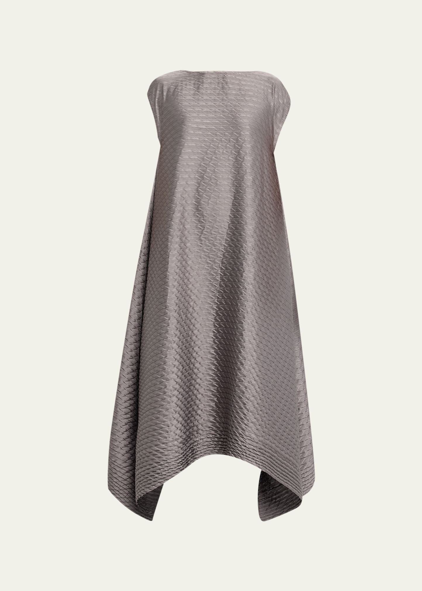 Issey Miyake Gleam Pleats Textured Asymmetric Midi Dress