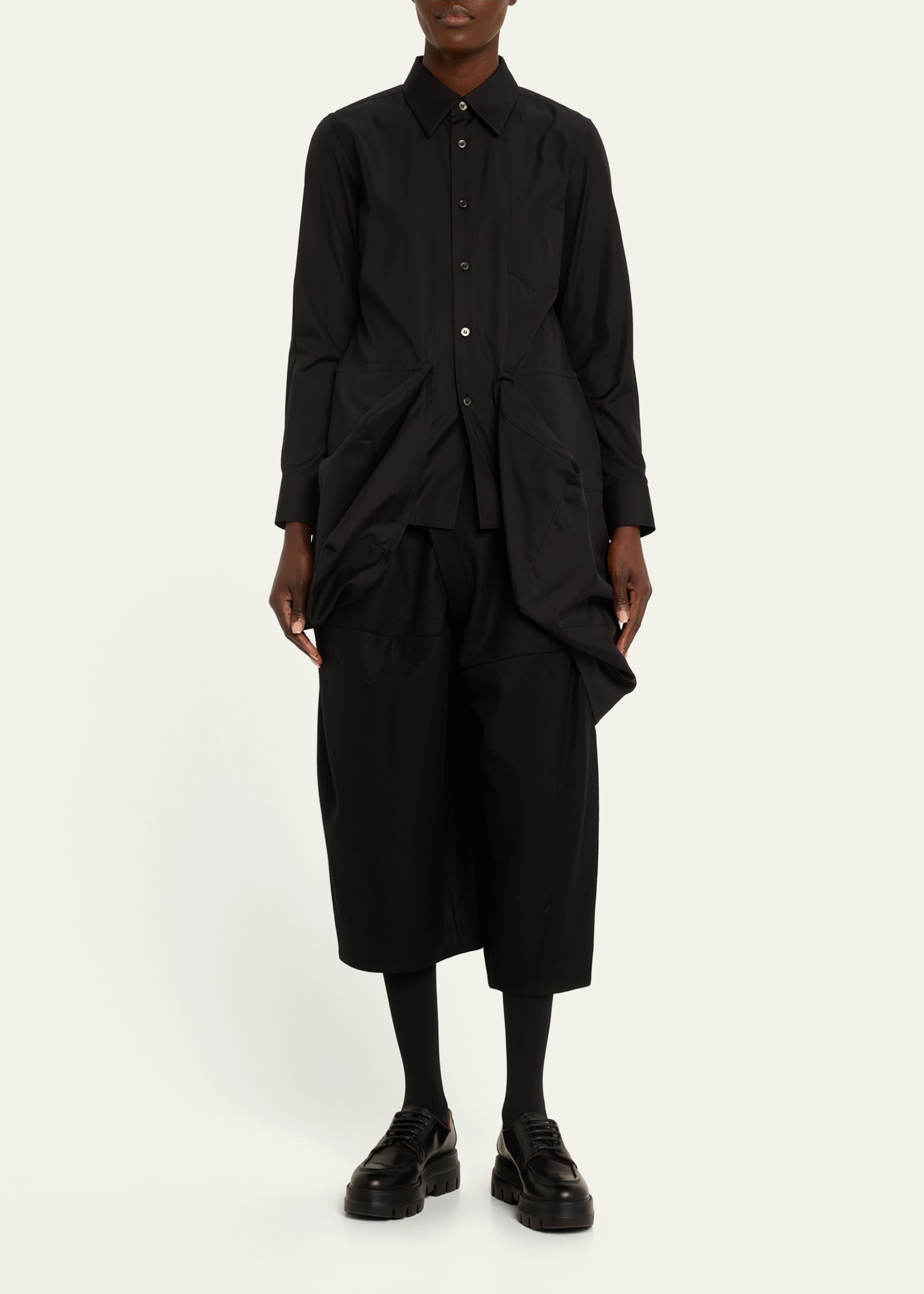 Comme des Garcons Oversized Asymmetric Cotton Button Up Shirt