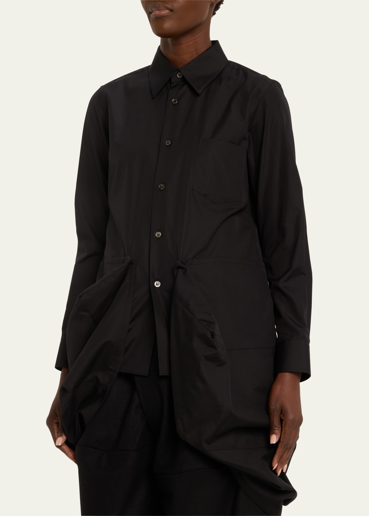 Comme des Garcons Oversized Asymmetric Cotton Button Up Shirt