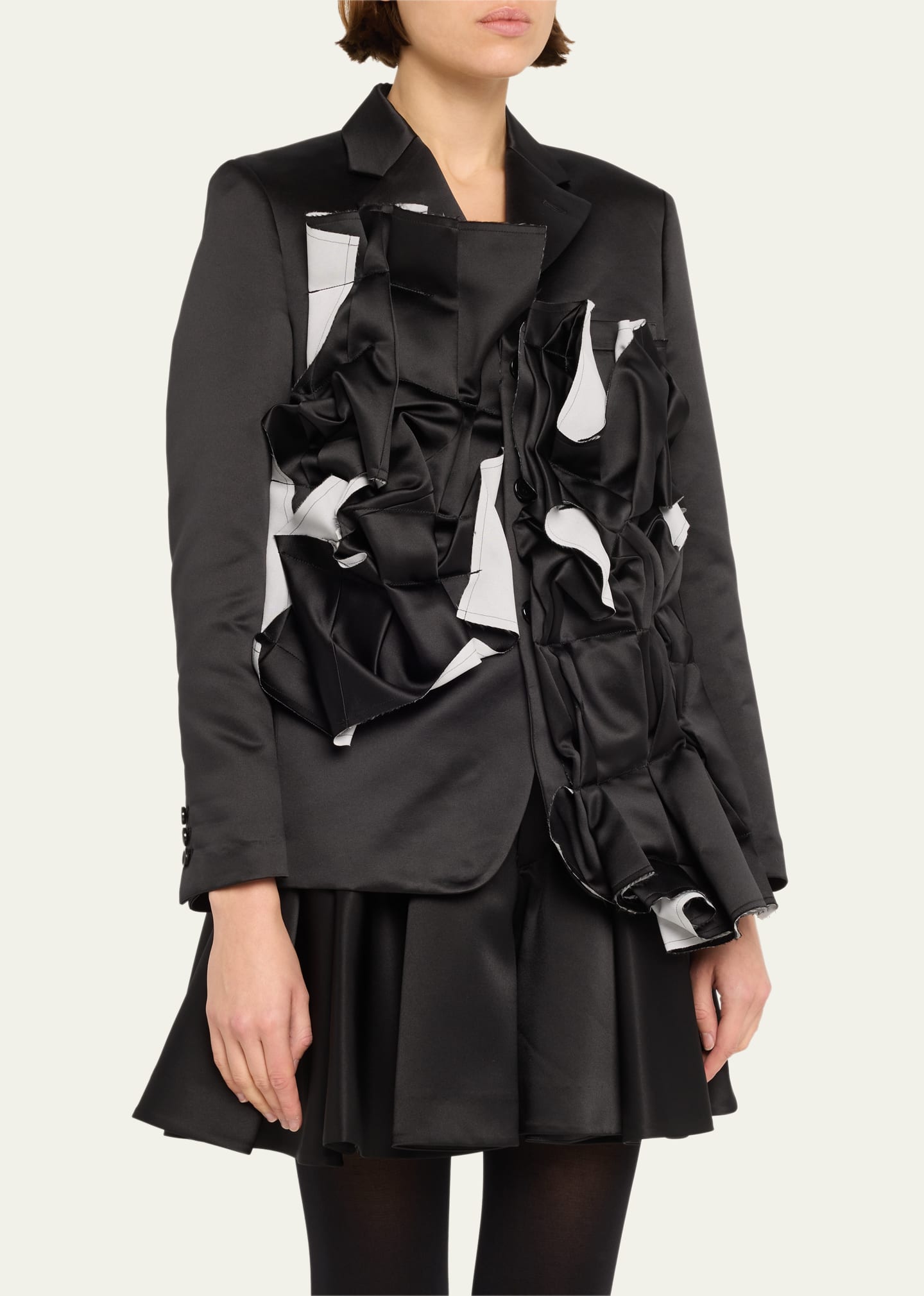 の*め様 COMME des GARCONS NOIR 90ss プレートベスト Comme des Garcons Deconstructed Satin Blazer - Bergdorf Goodman