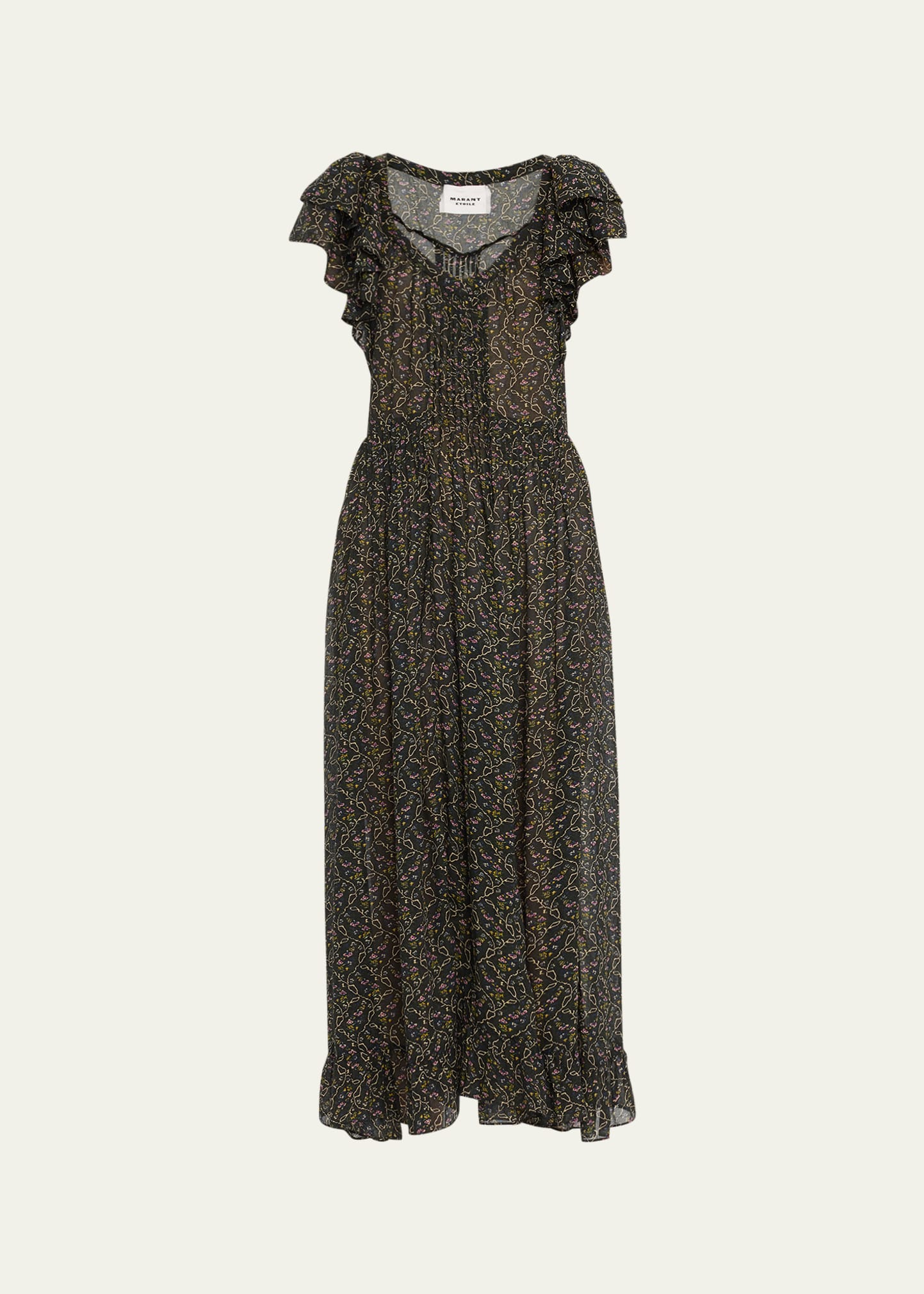 Isabel marant black store lace flower dress