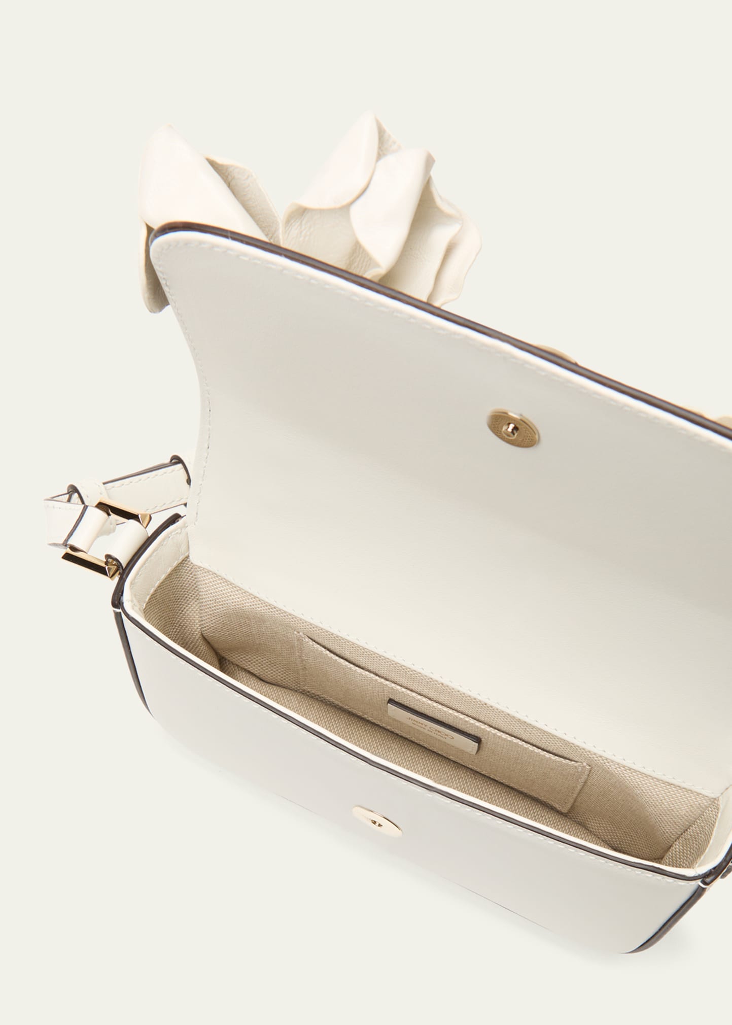 Jimmy Choo Avenue Mini Flower Leather Shoulder Bag