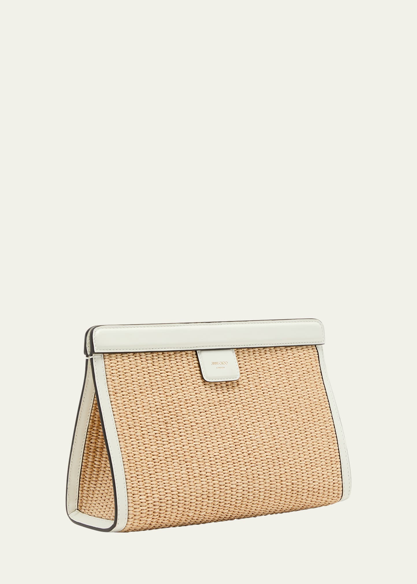 Jimmy Choo Avenue Logo Raffia Clutch Bag - Bergdorf Goodman