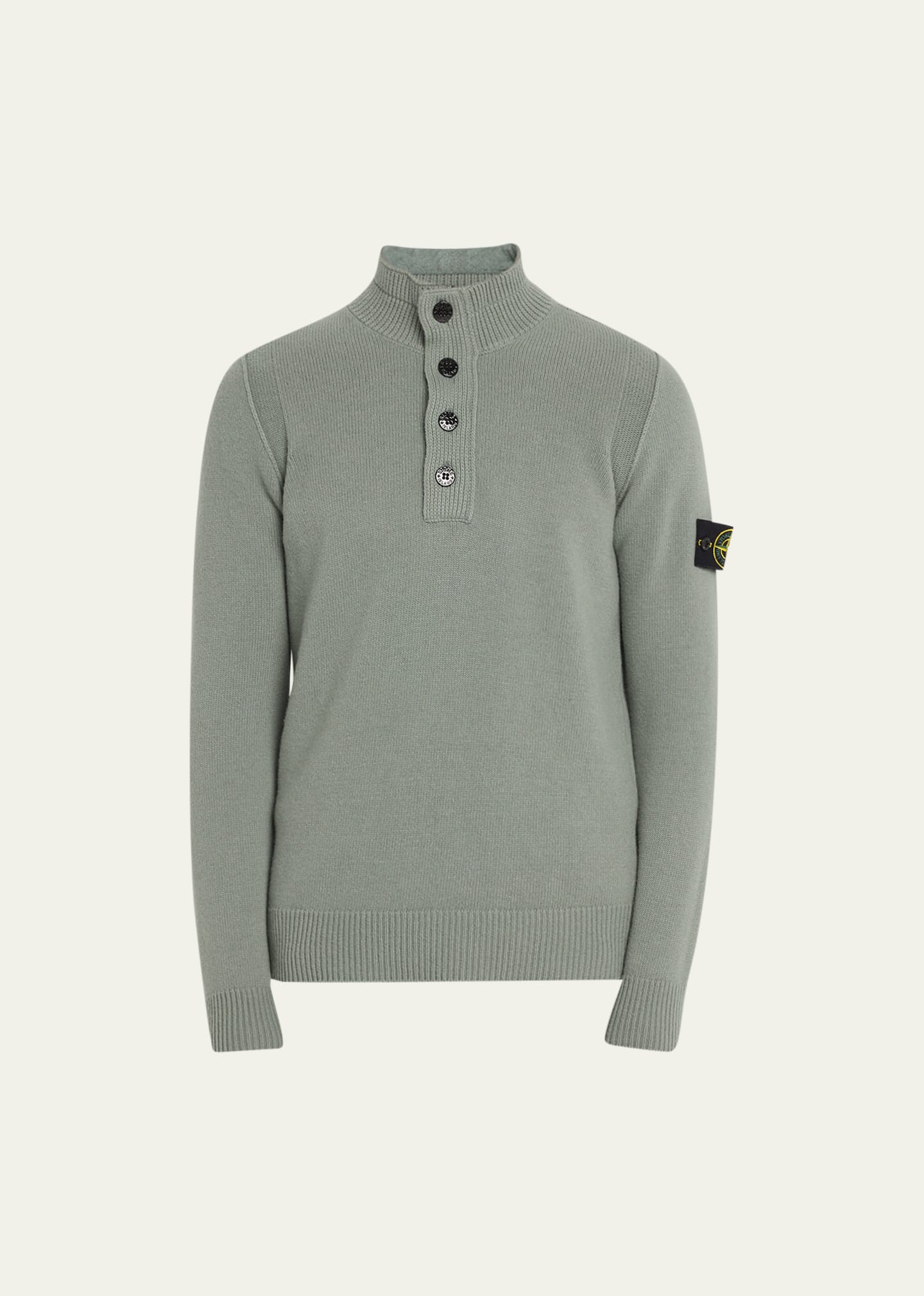 Stone Island Men's Mock-Neck Quarter-Button Sweater - Bergdorf Goodman