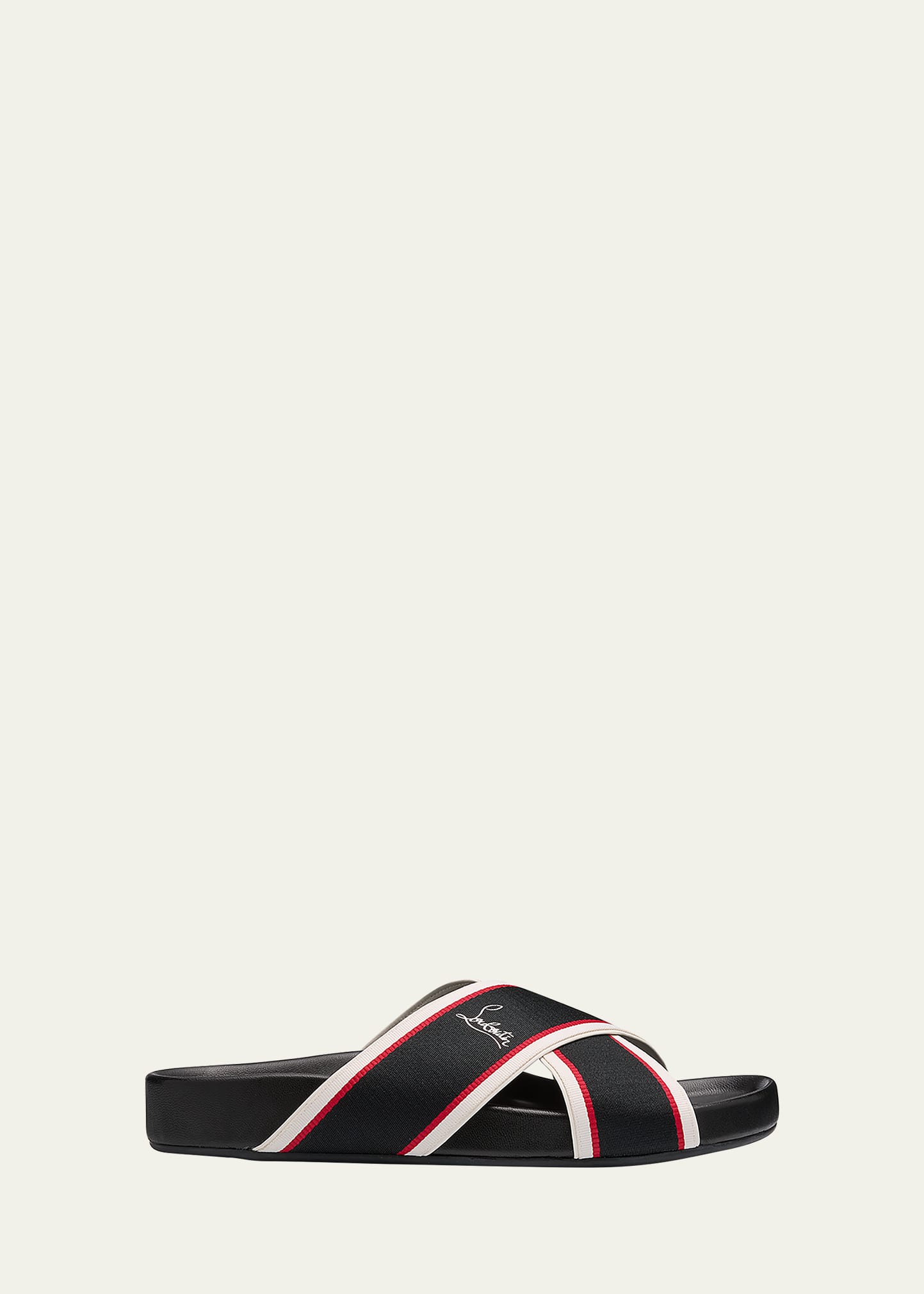 Christian Louboutin Men's Hot Cross Bizz Slide Sandals