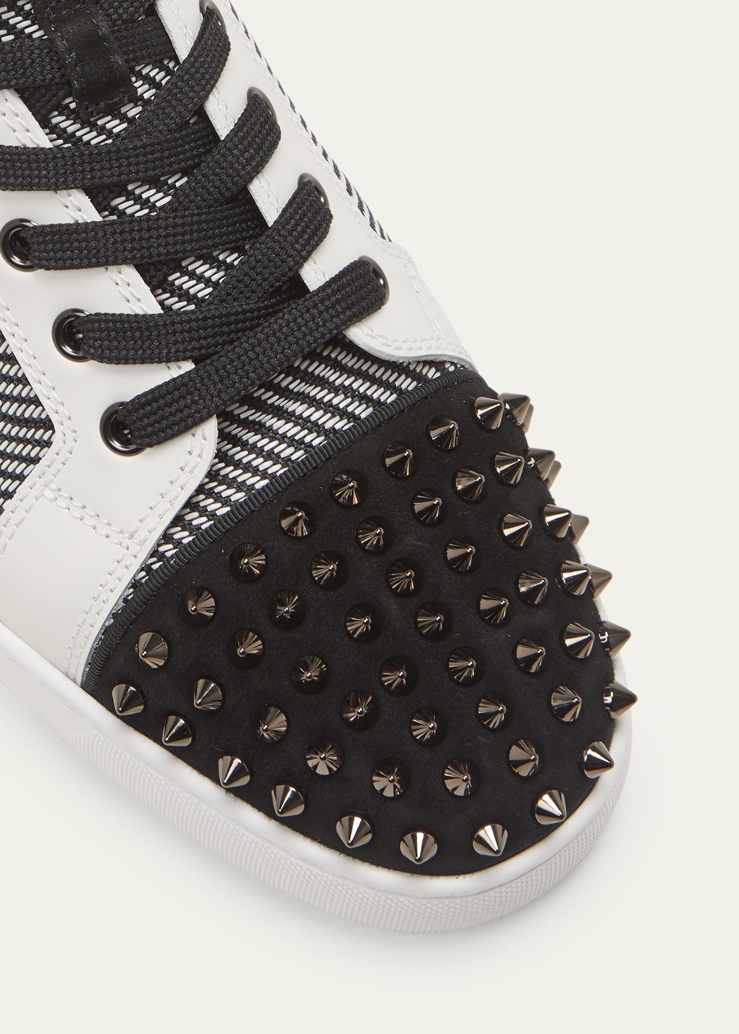 Christian Louboutin Men's Louis Junior Spikes Bicolor Sneakers