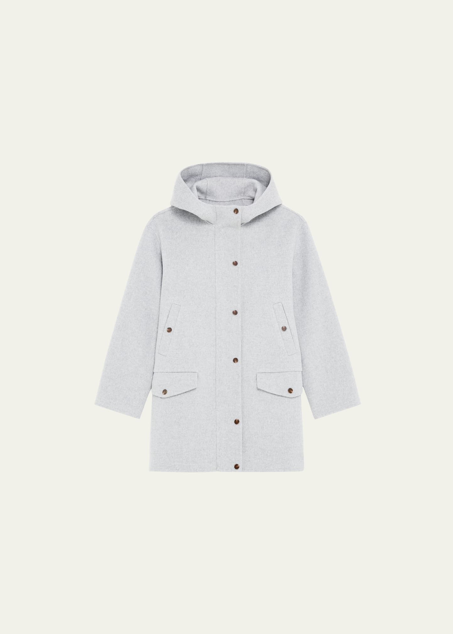 Doubleface Wool Cashmere Hooded Coat