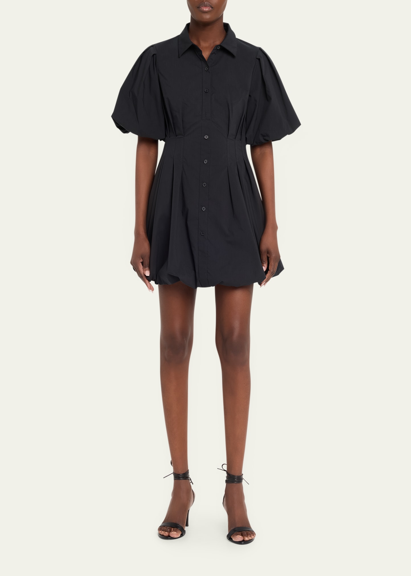 SIMKHAI Cleo Polin Balloon-Sleeve Pleated Mini Dress - Bergdorf