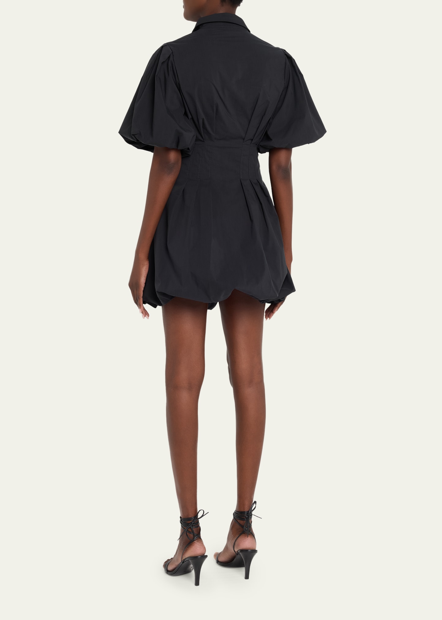 SIMKHAI Cleo Polin Balloon-Sleeve Pleated Mini Dress - Bergdorf
