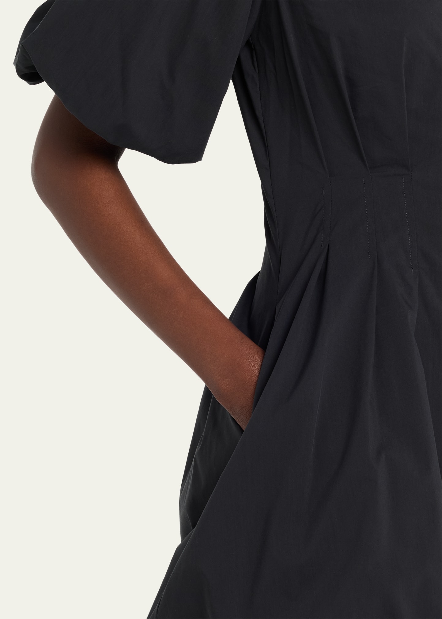 SIMKHAI Cleo Polin Balloon-Sleeve Pleated Mini Dress - Bergdorf