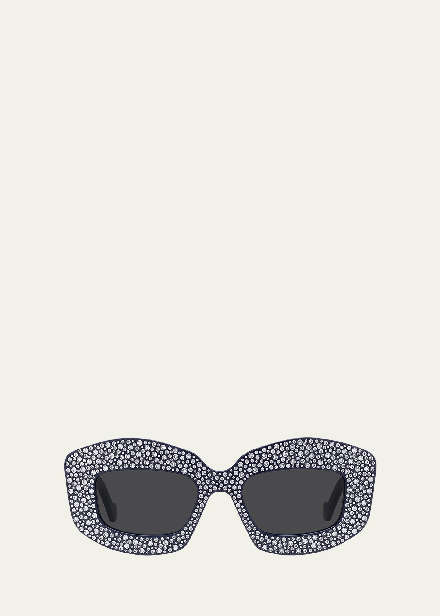 Loewe Starry Night Blue Acetate Rectangle Sunglasses 