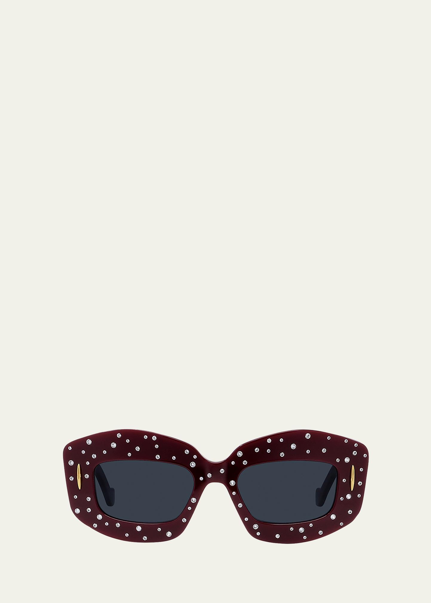 Loewe Starry Night Red Acetate Rectangle Sunglasses  display picture 3