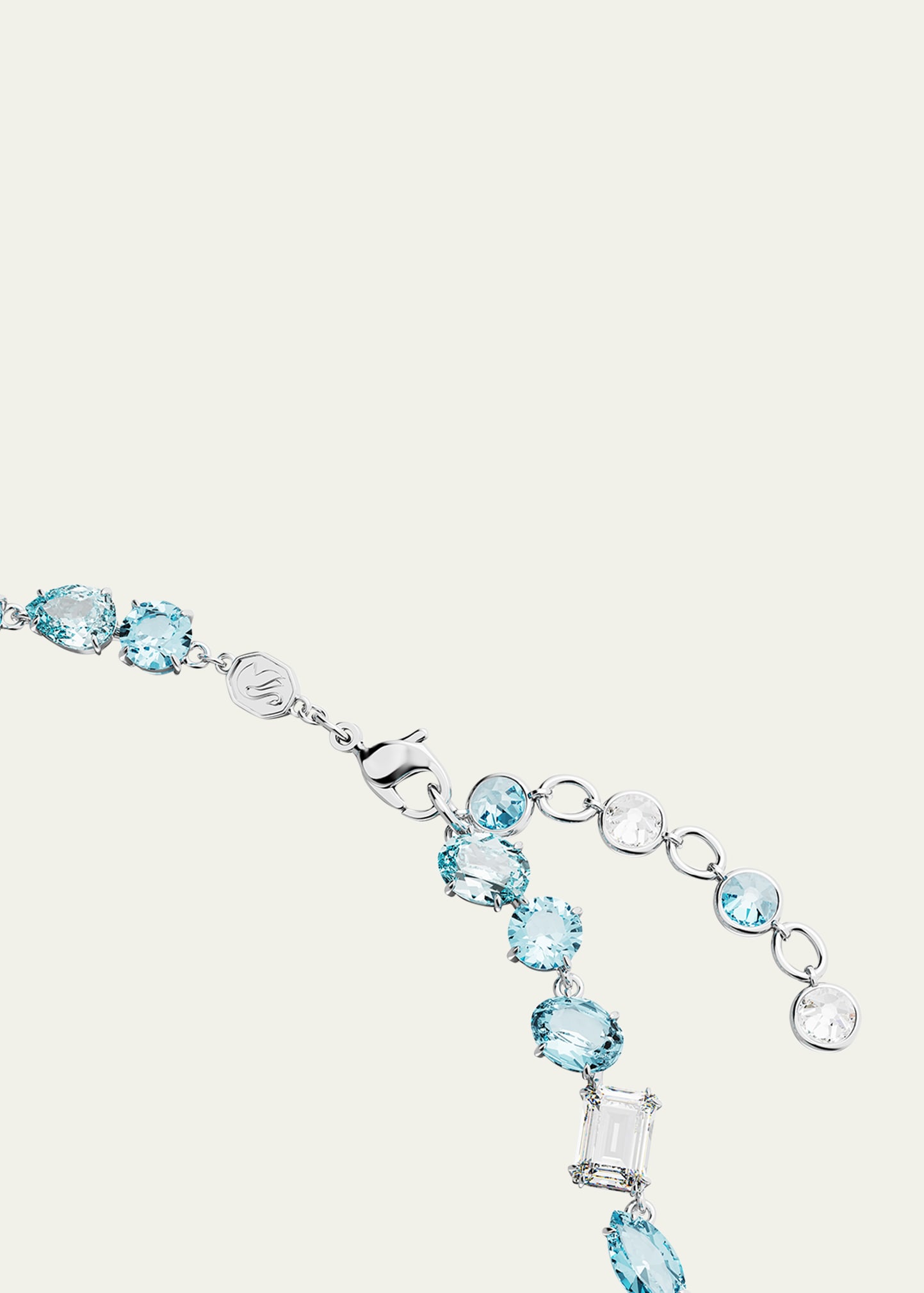 SWAROVSKI Gema Rhodium-Plated Mix-Cut Blue Crystal Necklace
