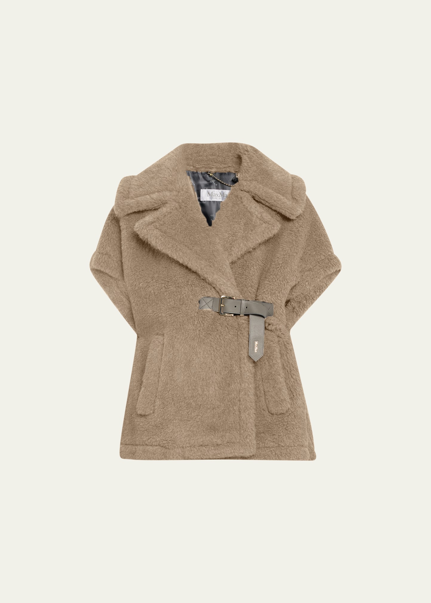 Max Mara Abavo Wool-Cashmere Teddy Cape - Bergdorf Goodman