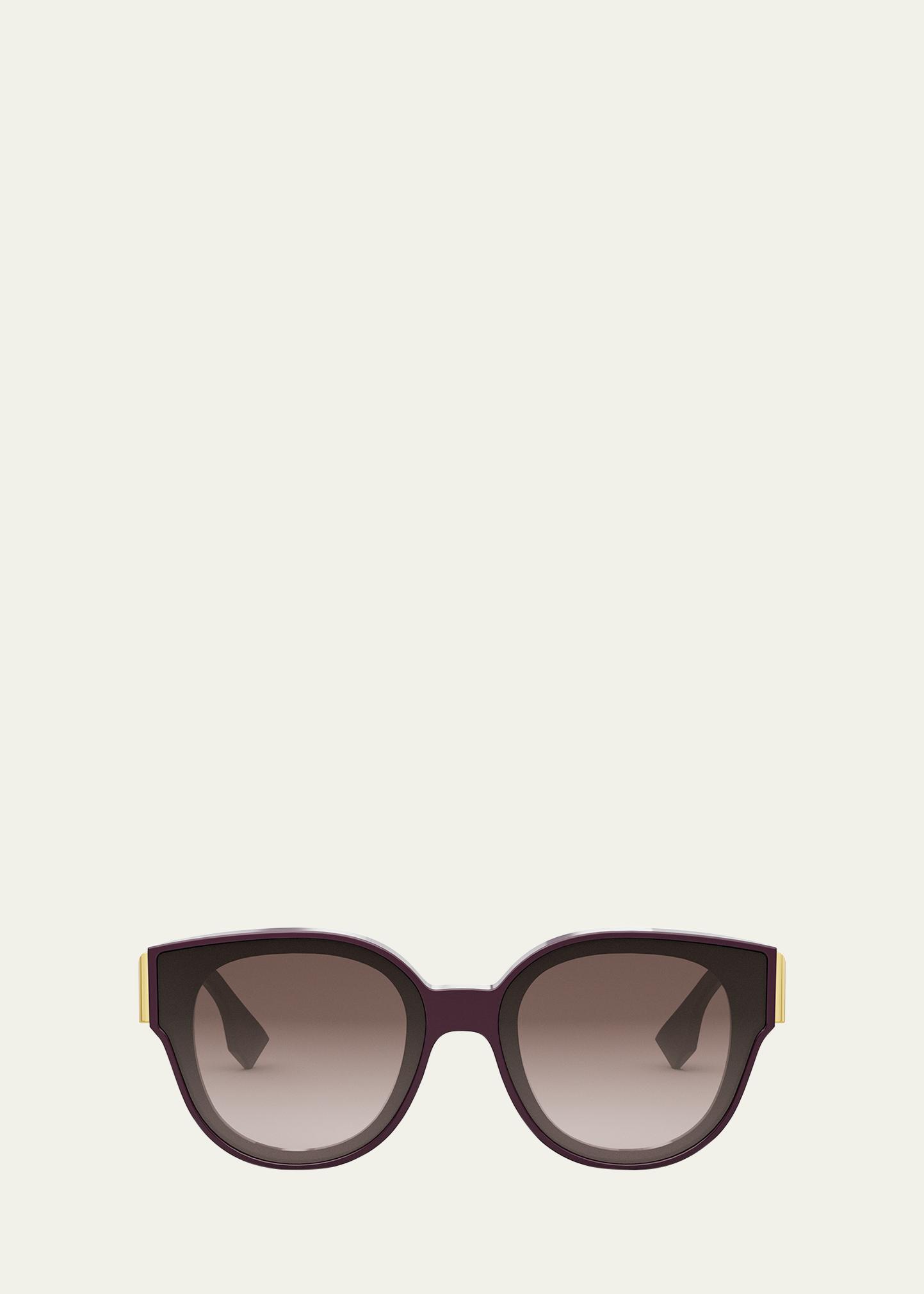 Fendi F-Monogram Acetate Round Sunglasses - Bergdorf Goodman