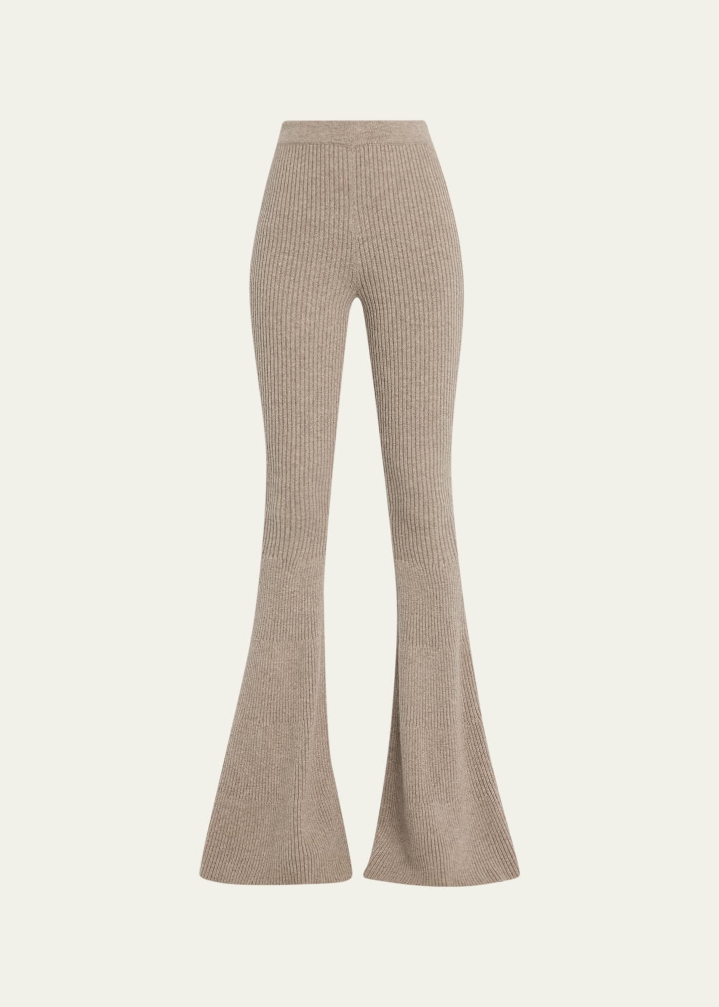 THE ROW Bija ribbed cashmere flared pants