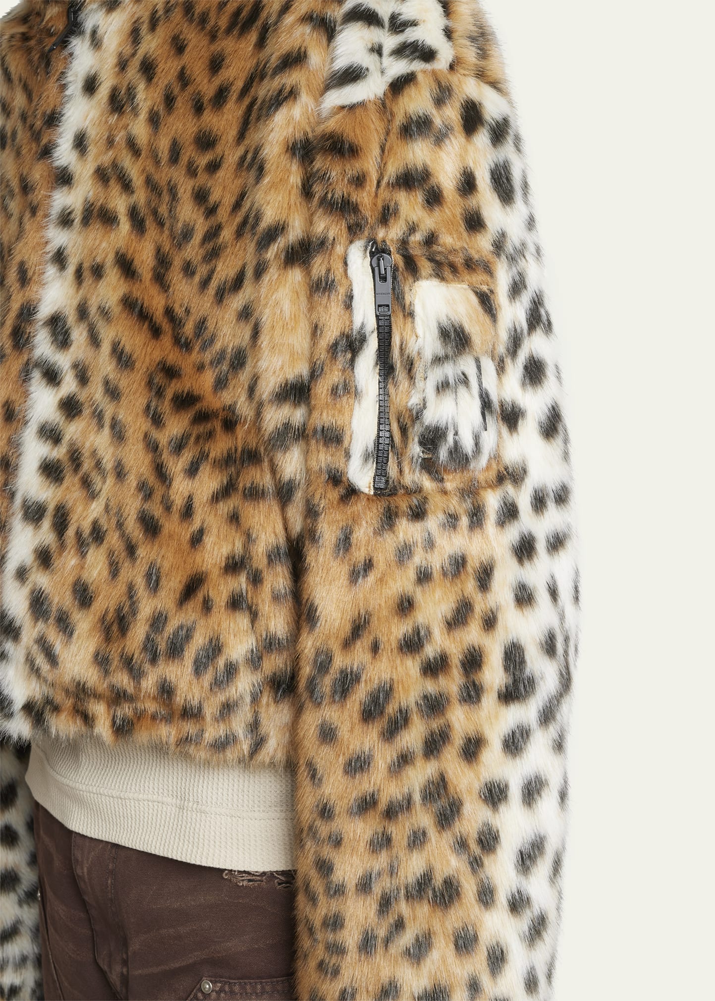 激レア　Givenchy fox far Givenchy Men's Faux Leopard Fur Blouson Jacket - Bergdorf