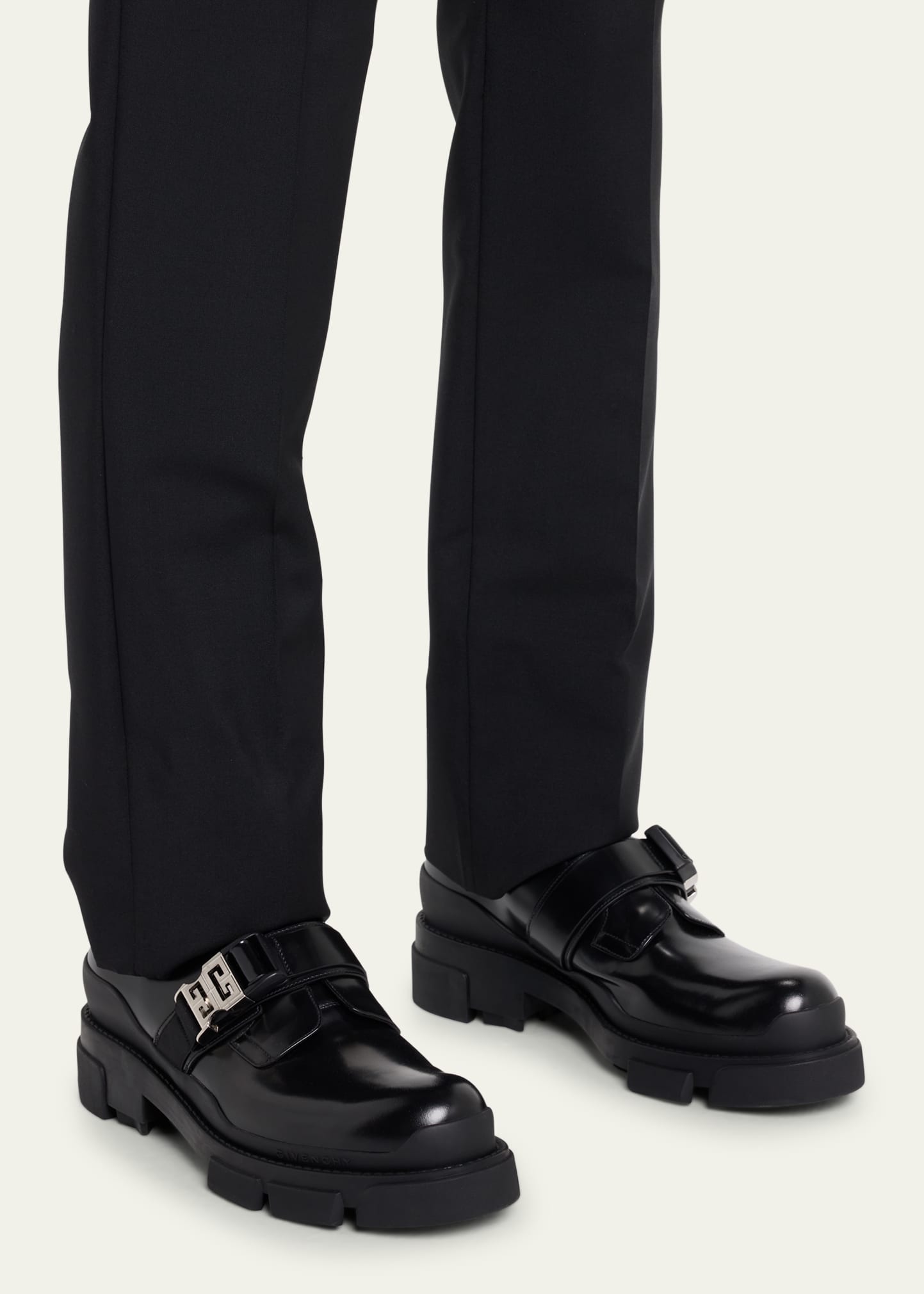 Givenchy Men's Terra 4G-Buckle Leather Derby Shoes - Bergdorf Goodman