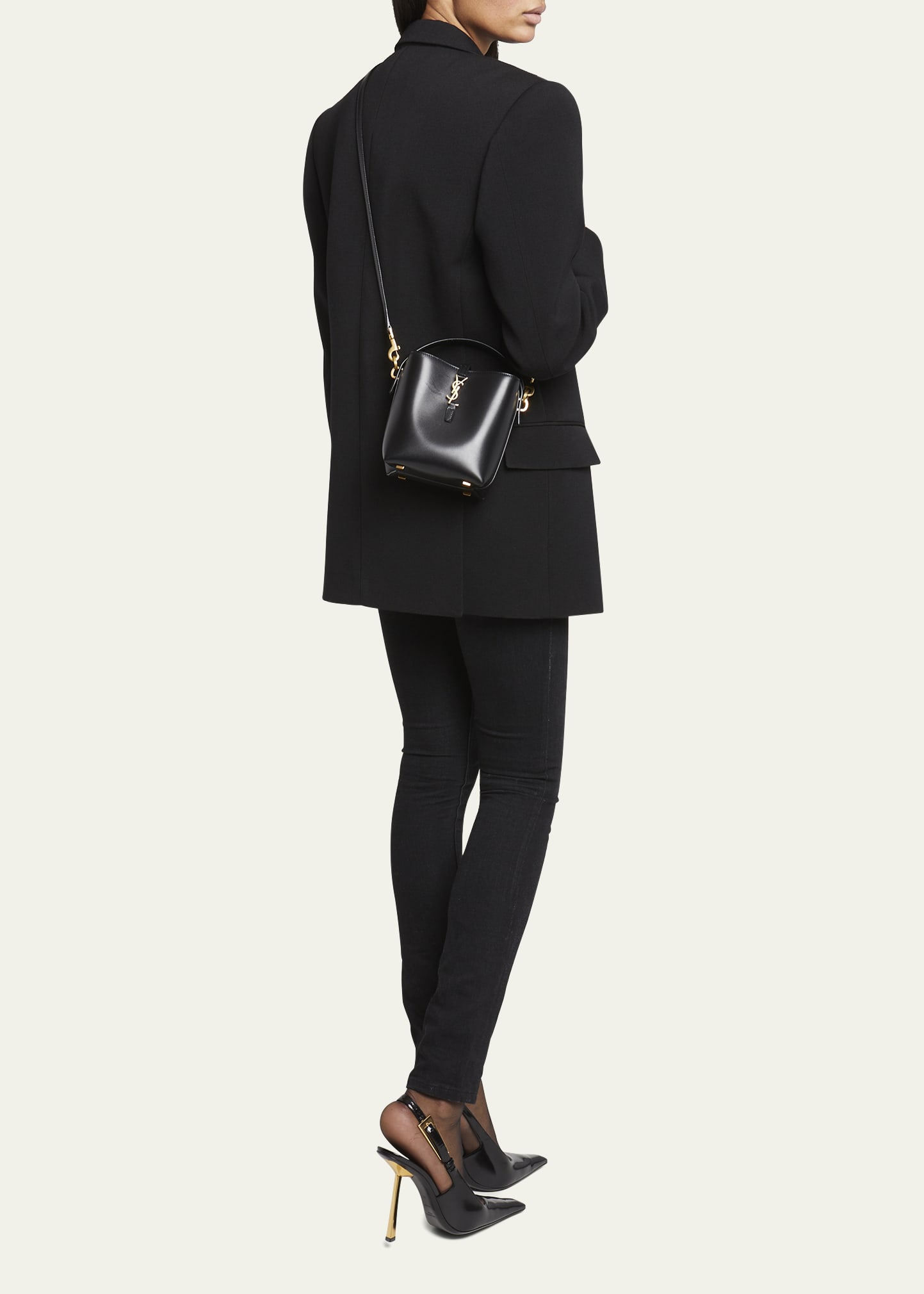 Saint Laurent Le 37 Mini YSL Bucket Bag in Smooth Leather