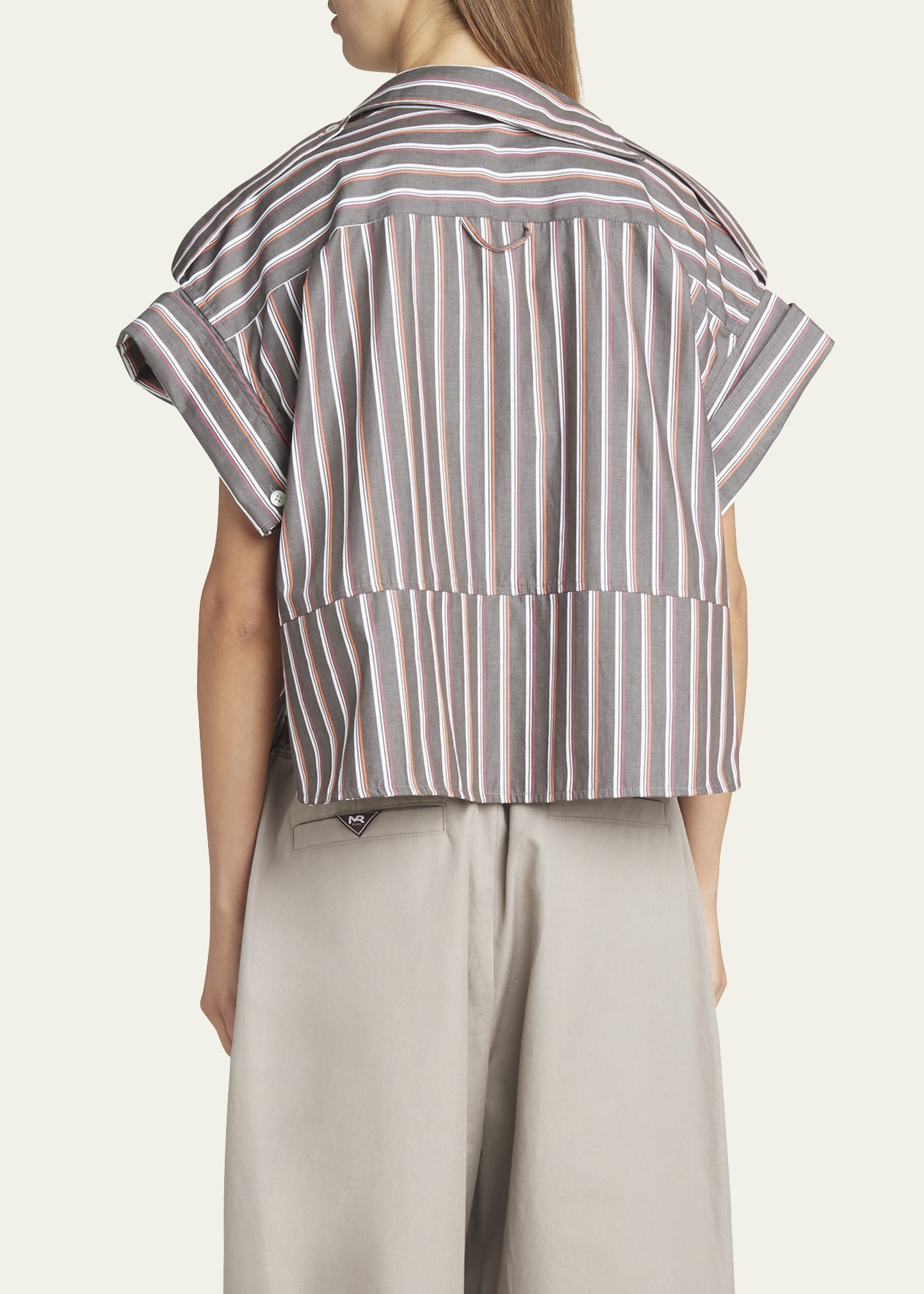 MERYLL ROGGE Stripe Deconstructed Short-Sleeve Shirt - Bergdorf