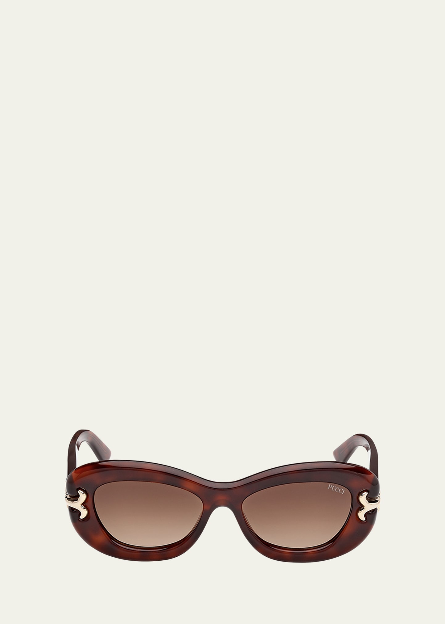 Pucci Filigree Acetate Oval Sunglasses - Bergdorf Goodman